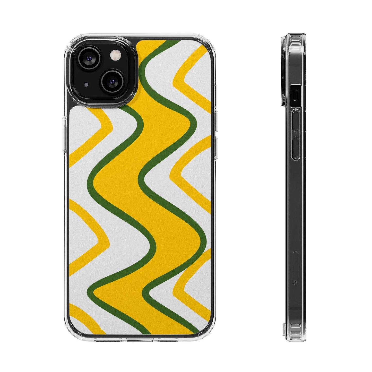 Bright Yellow Abstract With Shape Clear Cases - covers4phones