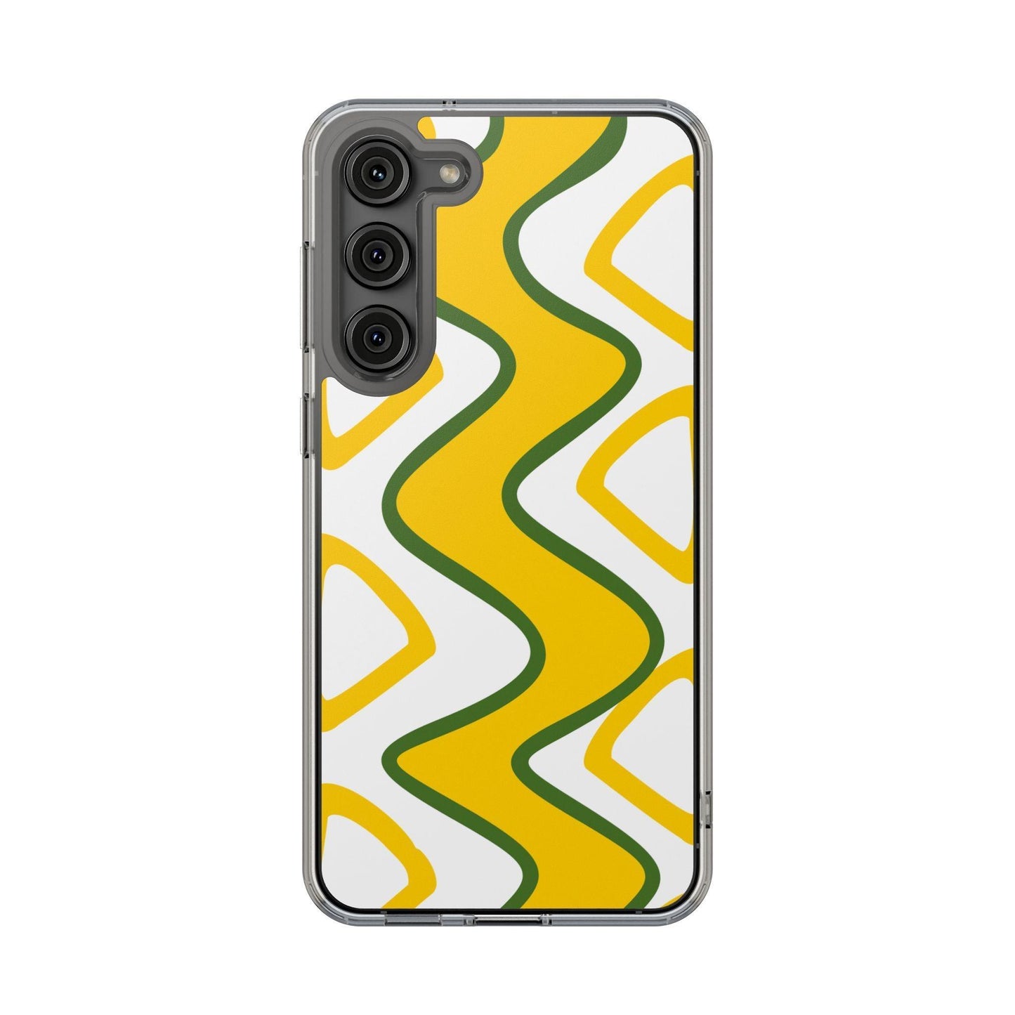 Bright Yellow Abstract With Shape Clear Cases - covers4phones