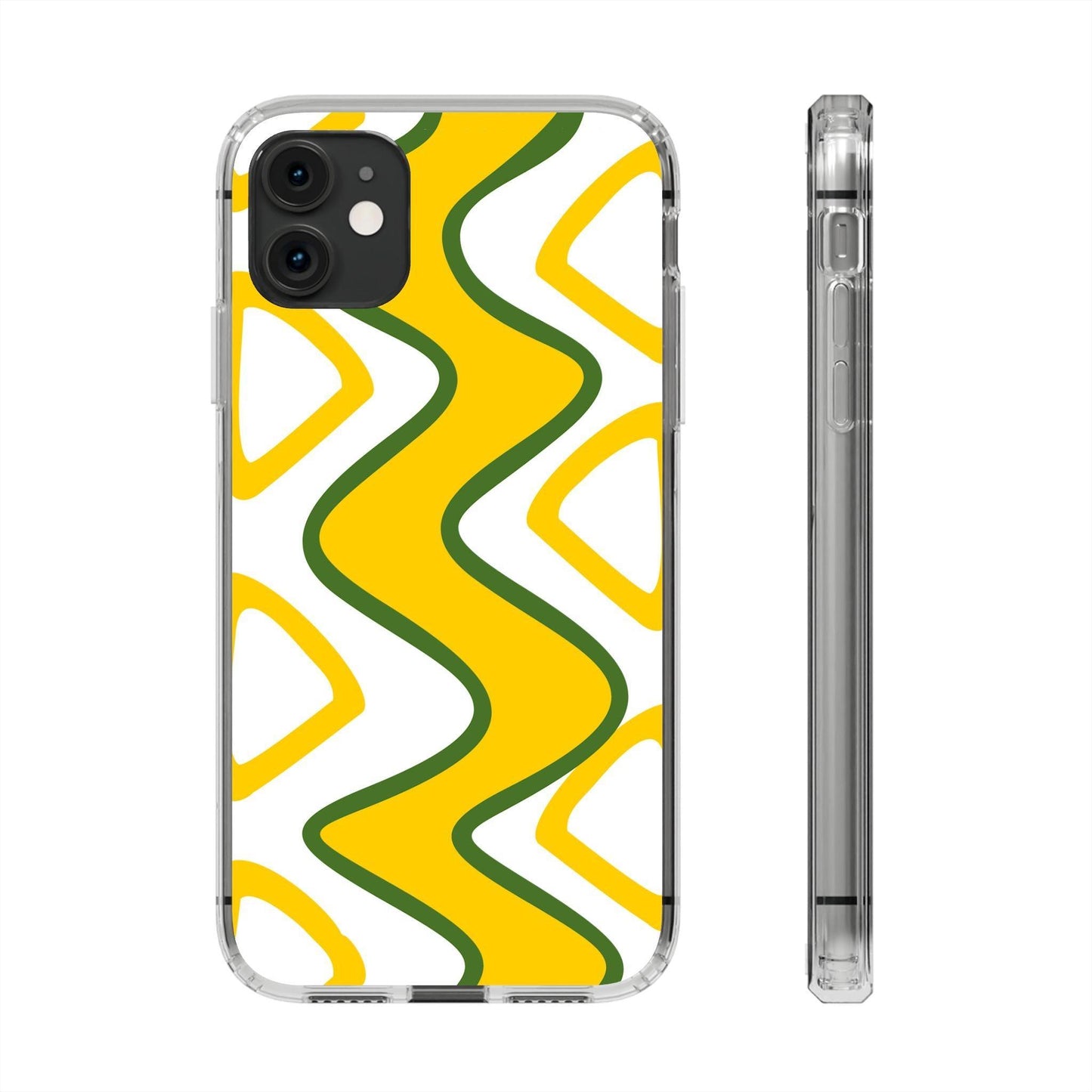 Bright Yellow Abstract With Shape Clear Cases - covers4phones