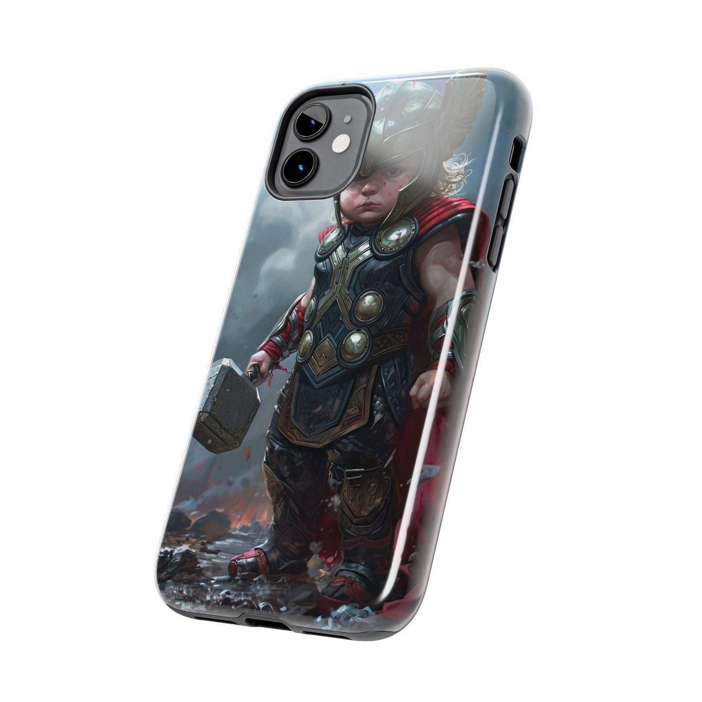 Baby Thor Superhero Printed Tough Phone Case for iPhone & Samsung Galaxy - Adorable Thunder God Design - covers4phones