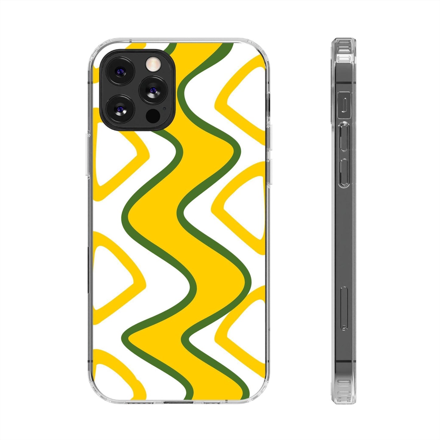 Bright Yellow Abstract With Shape Clear Cases - covers4phones