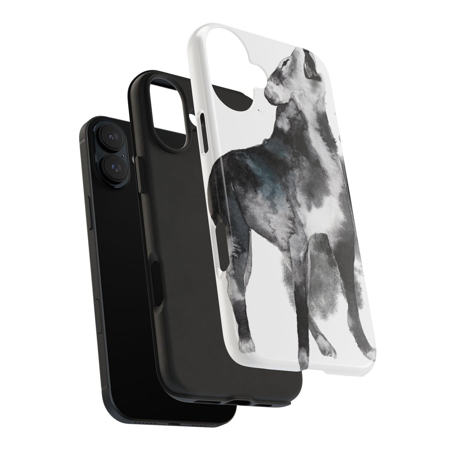 Black and White Dog Printed Tough Phone Cases - covers4phones