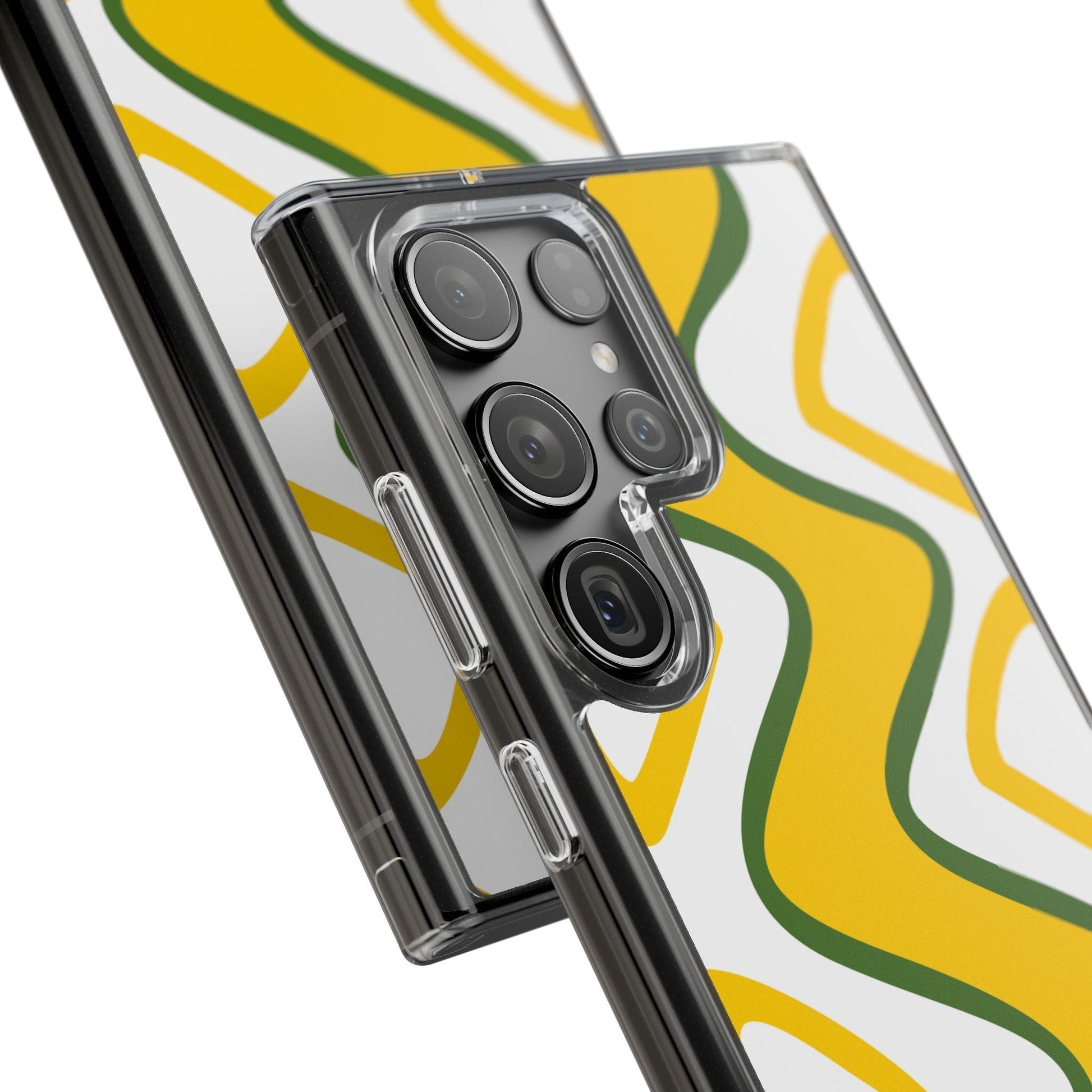 Bright Yellow Abstract With Shape Clear Cases - covers4phones