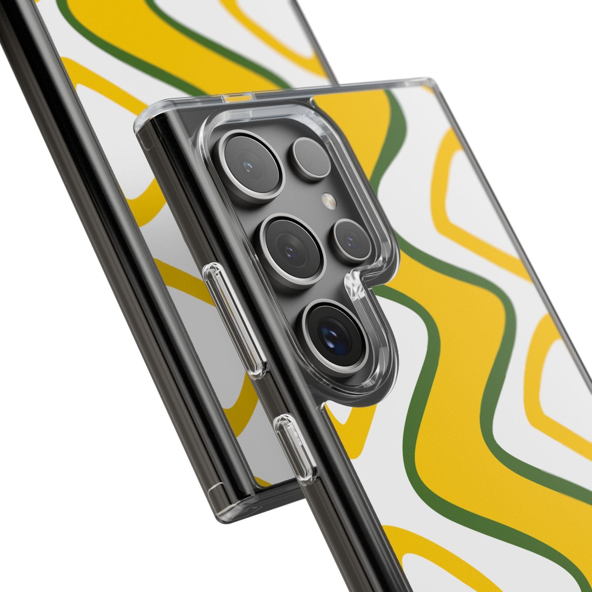 Bright Yellow Abstract With Shape Clear Cases - covers4phones