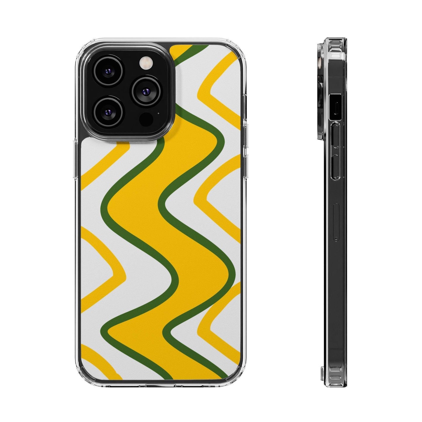 Bright Yellow Abstract With Shape Clear Cases - covers4phones