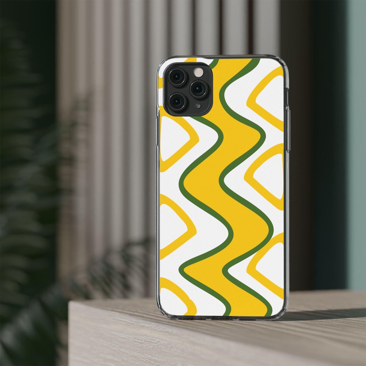 Bright Yellow Abstract With Shape Clear Cases - covers4phones