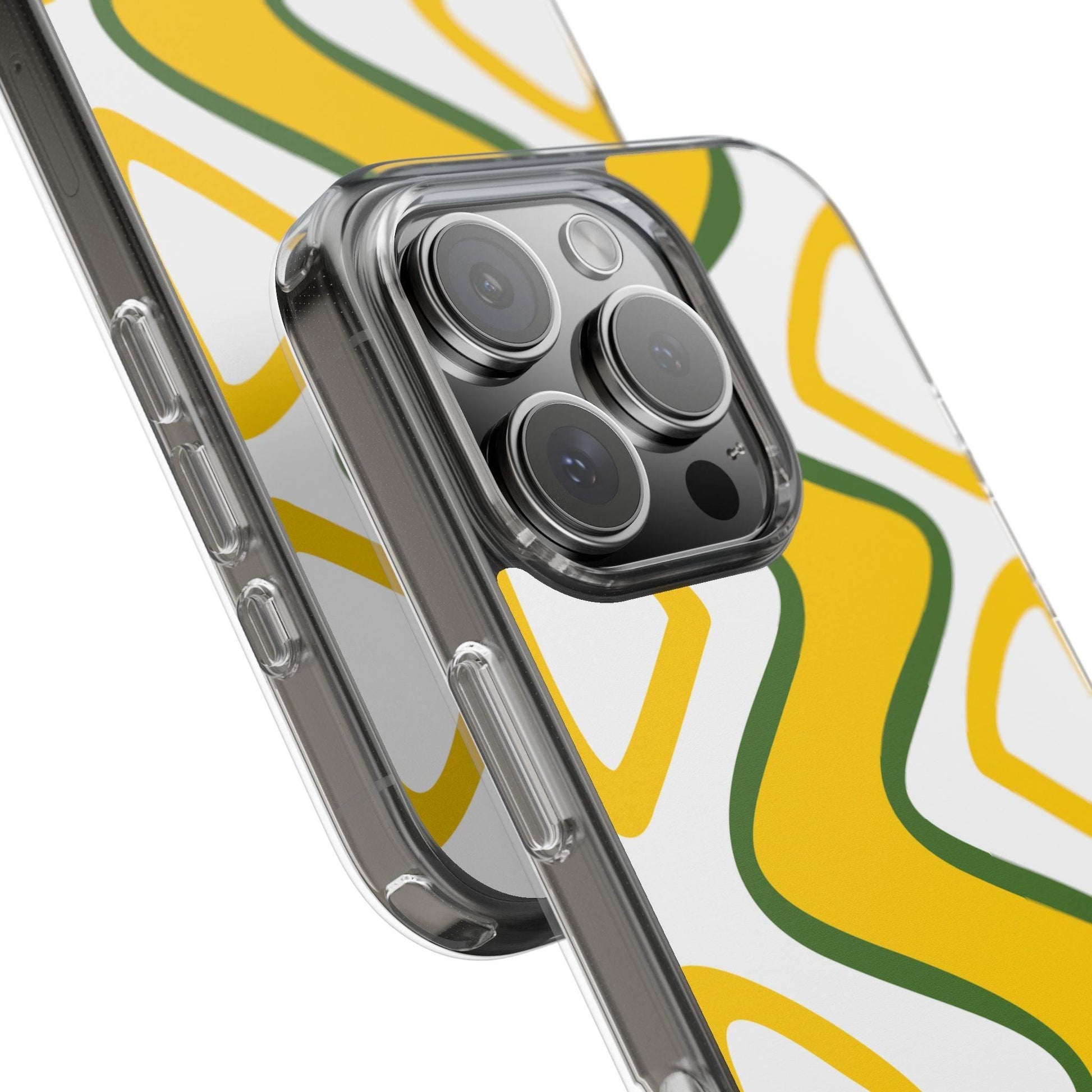 Bright Yellow Abstract With Shape Clear Cases - covers4phones