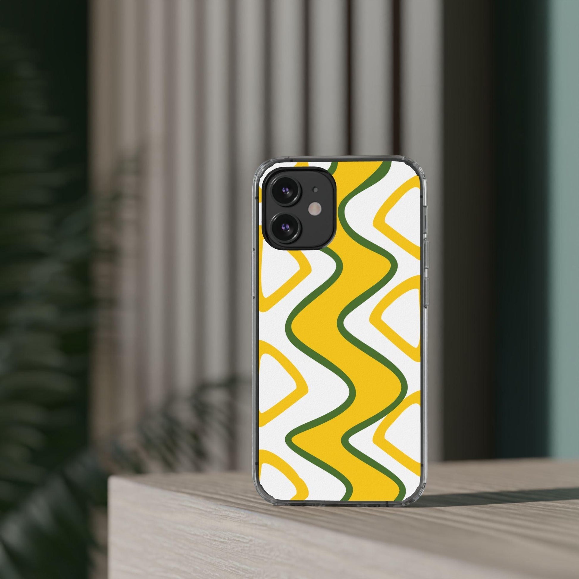 Bright Yellow Abstract With Shape Clear Cases - covers4phones