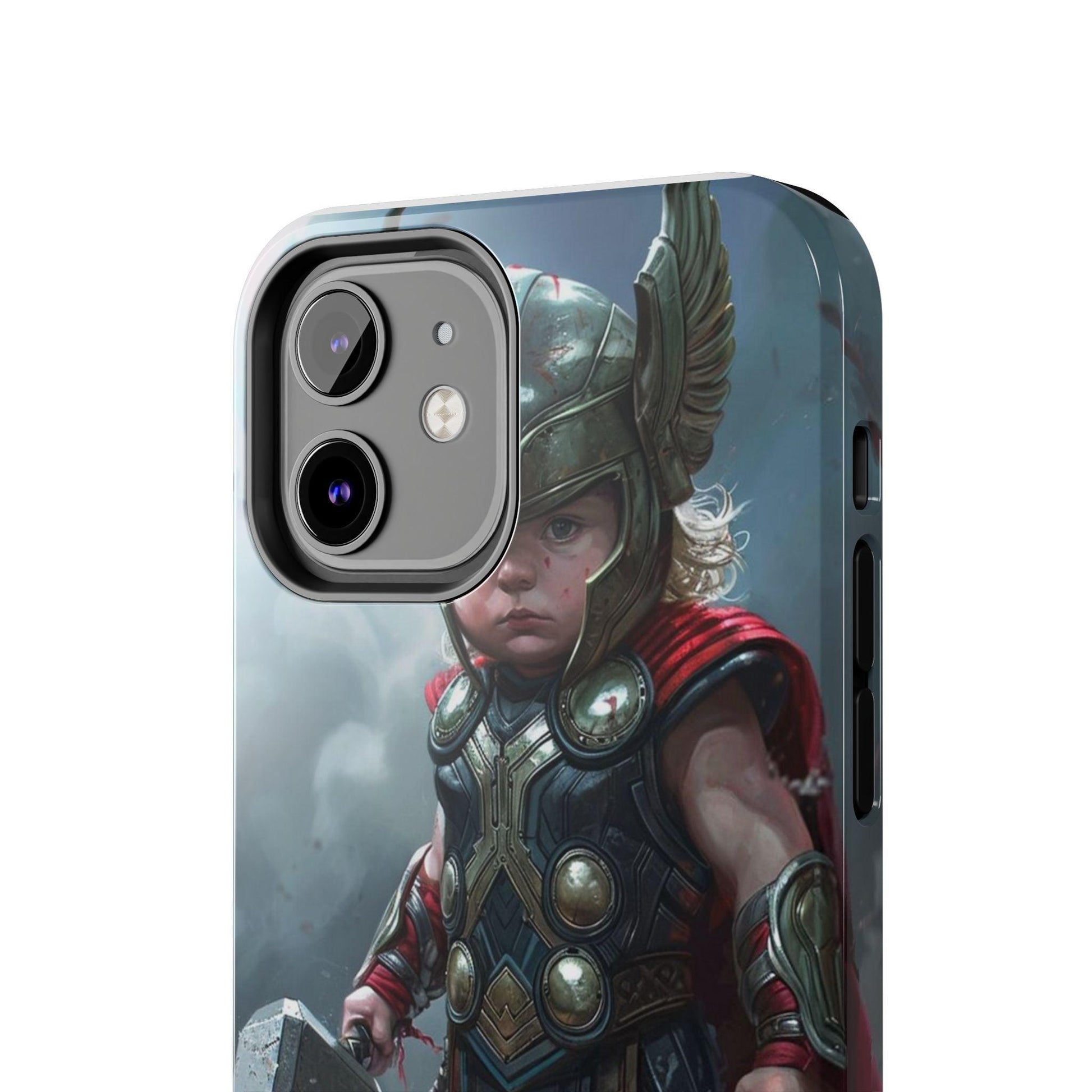 Baby Thor Superhero Printed Tough Phone Case for iPhone & Samsung Galaxy - Adorable Thunder God Design - covers4phones