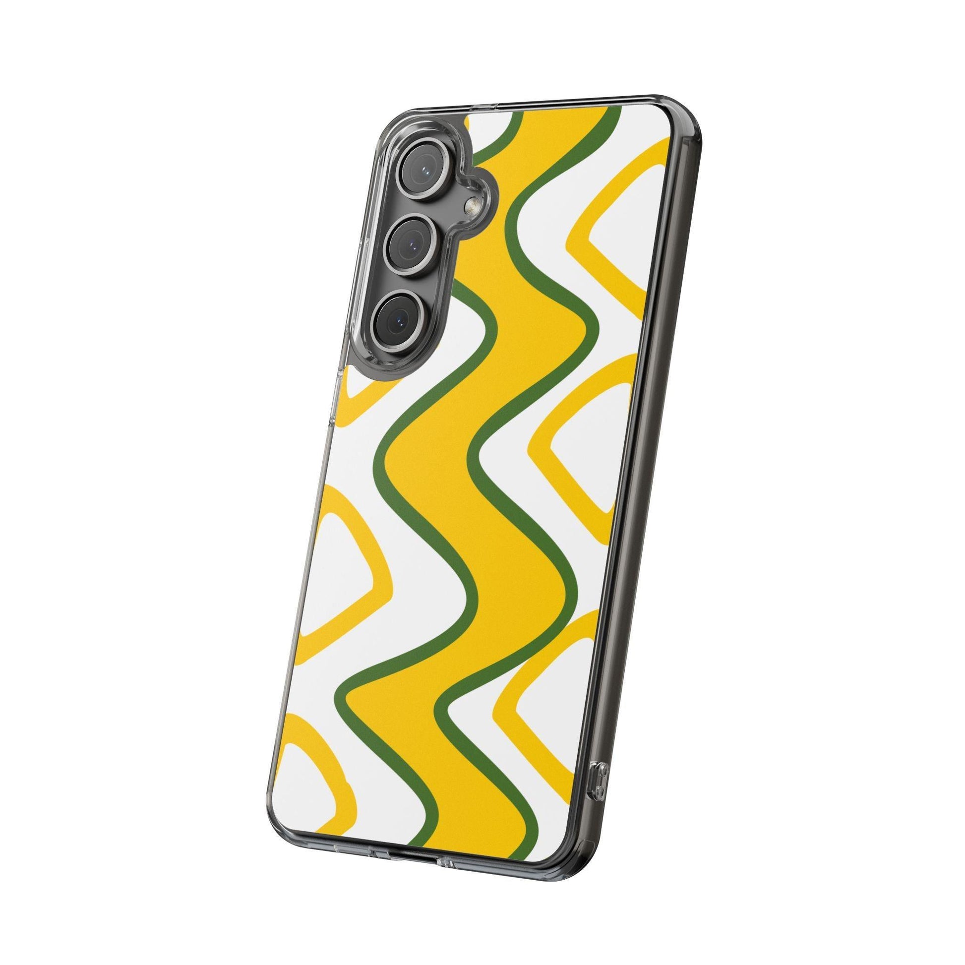 Bright Yellow Abstract With Shape Clear Cases - covers4phones