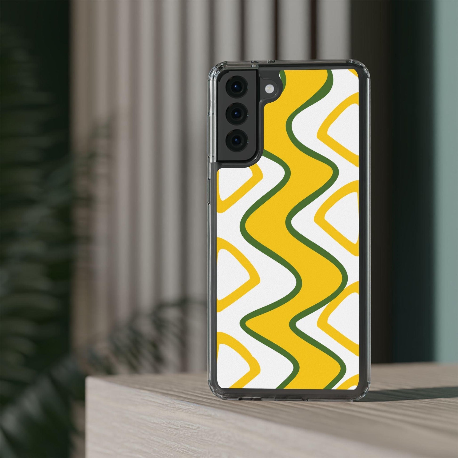 Bright Yellow Abstract With Shape Clear Cases - covers4phones