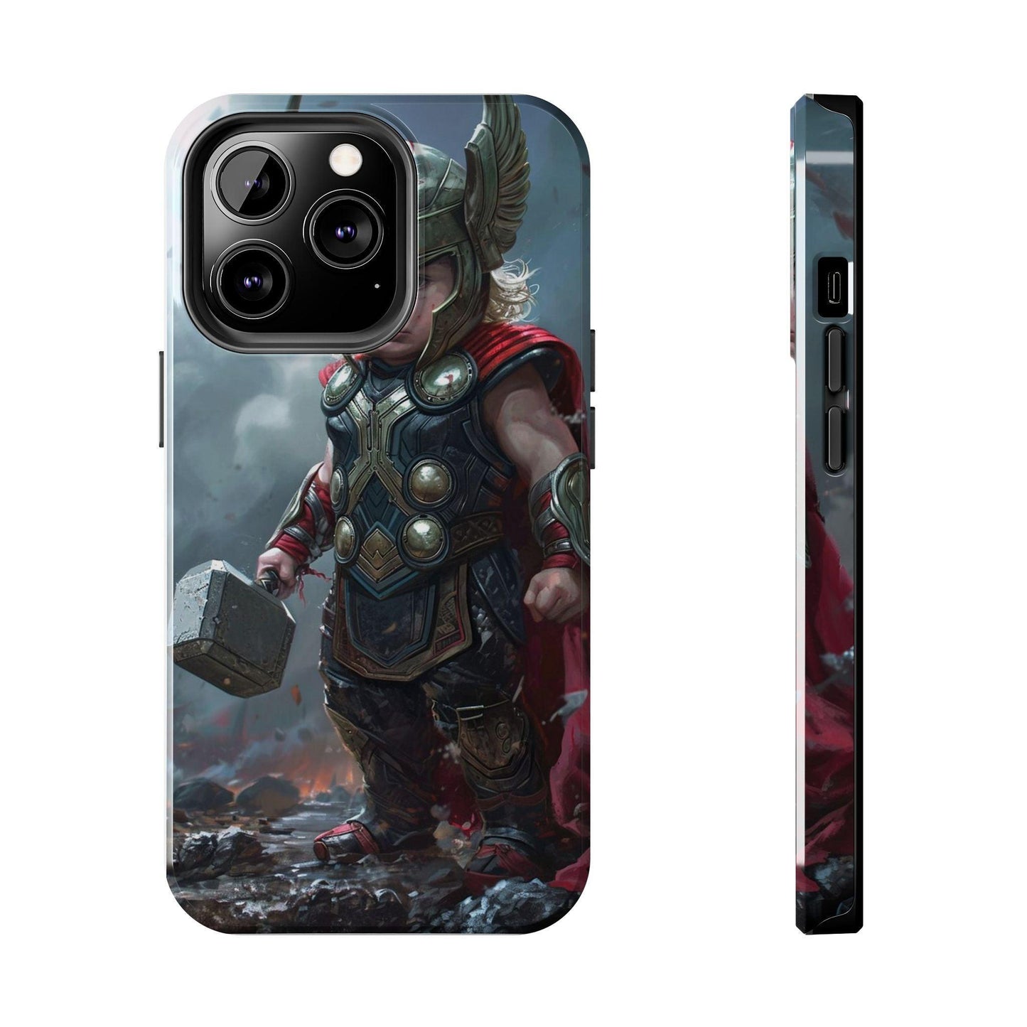 Baby Thor Superhero Printed Tough Phone Case for iPhone & Samsung Galaxy - Adorable Thunder God Design - covers4phones