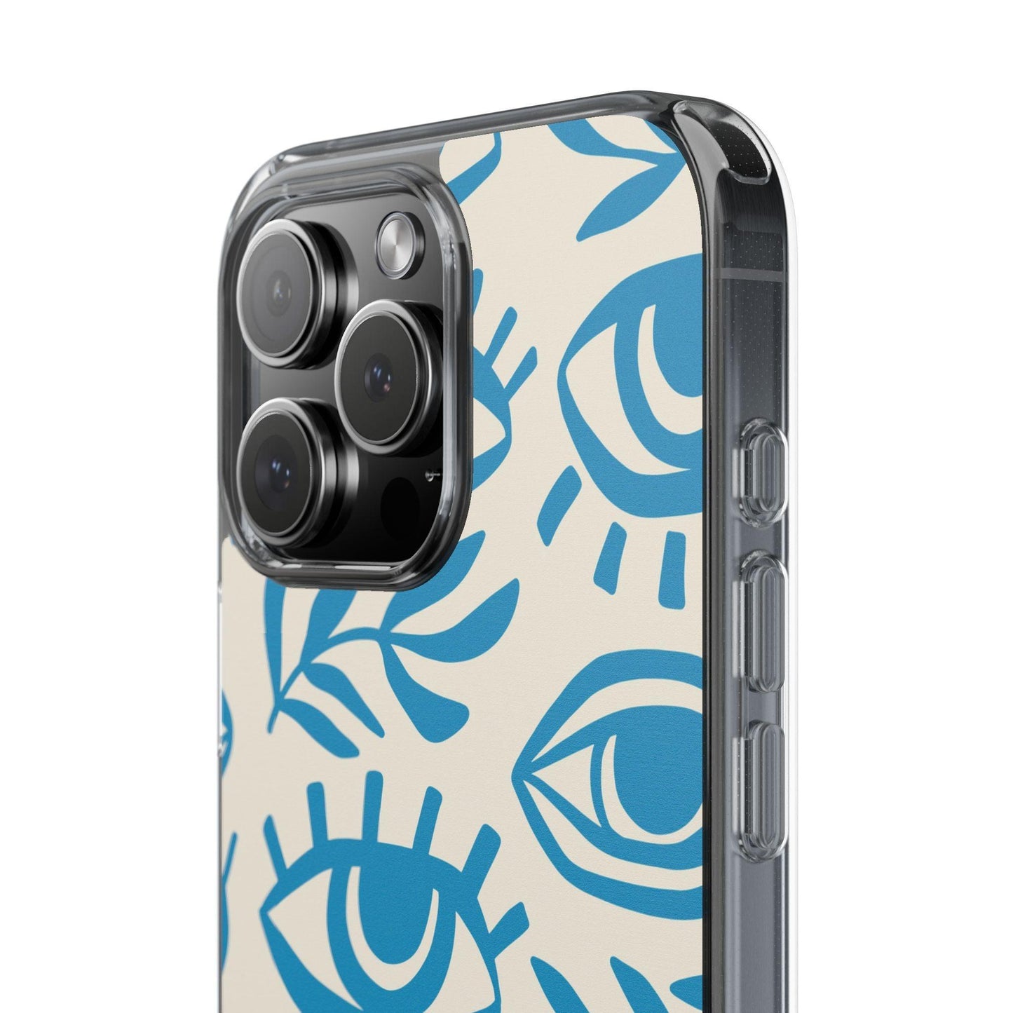 Eyes And Leaves Pattern Clear Cases - covers4phones