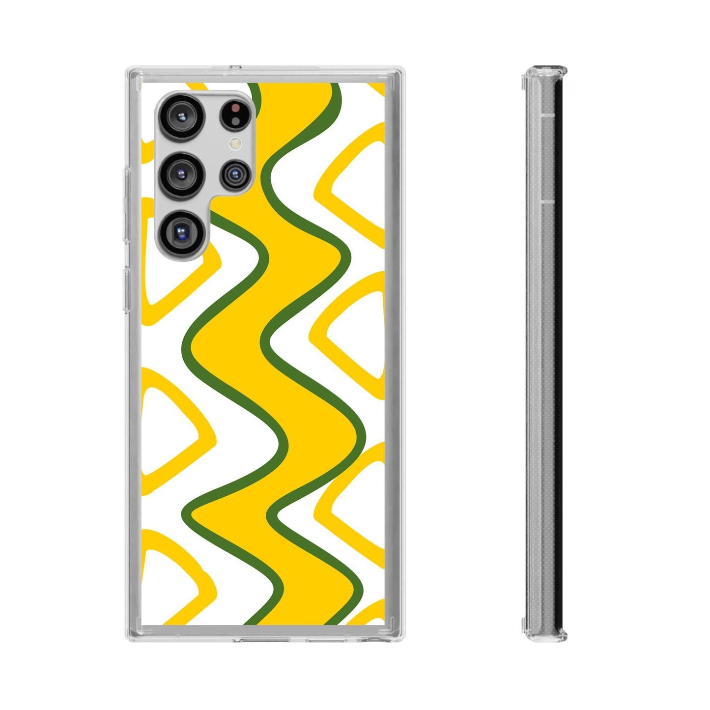 Bright Yellow Abstract With Shape Clear Cases - covers4phones