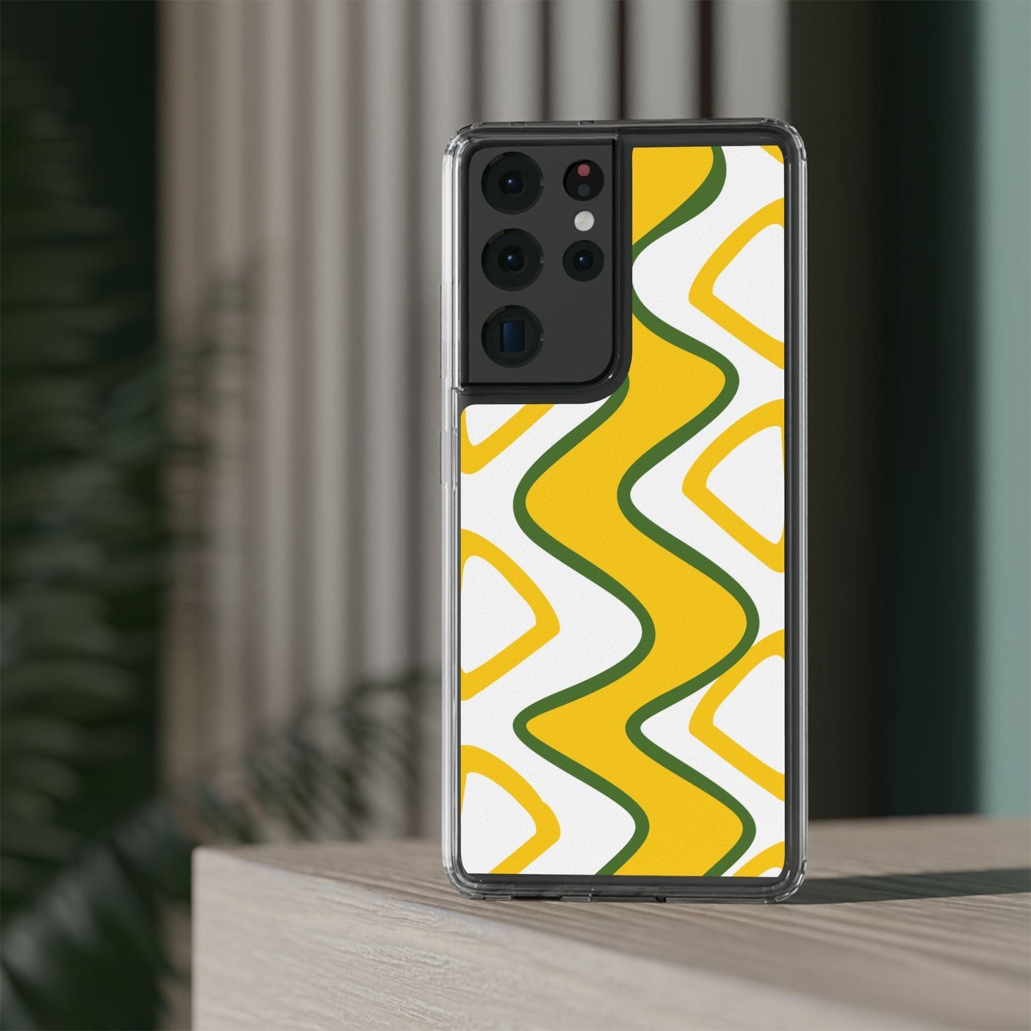 Bright Yellow Abstract With Shape Clear Cases - covers4phones