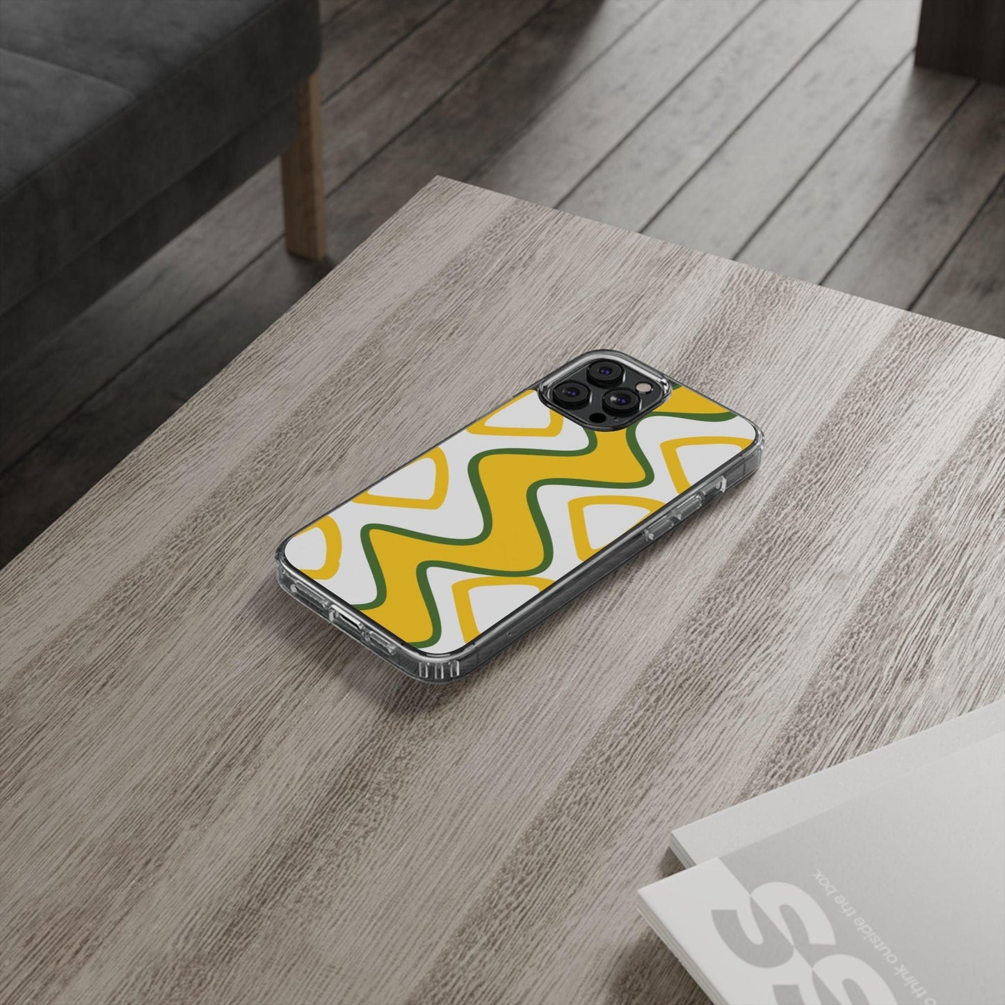 Bright Yellow Abstract With Shape Clear Cases - covers4phones