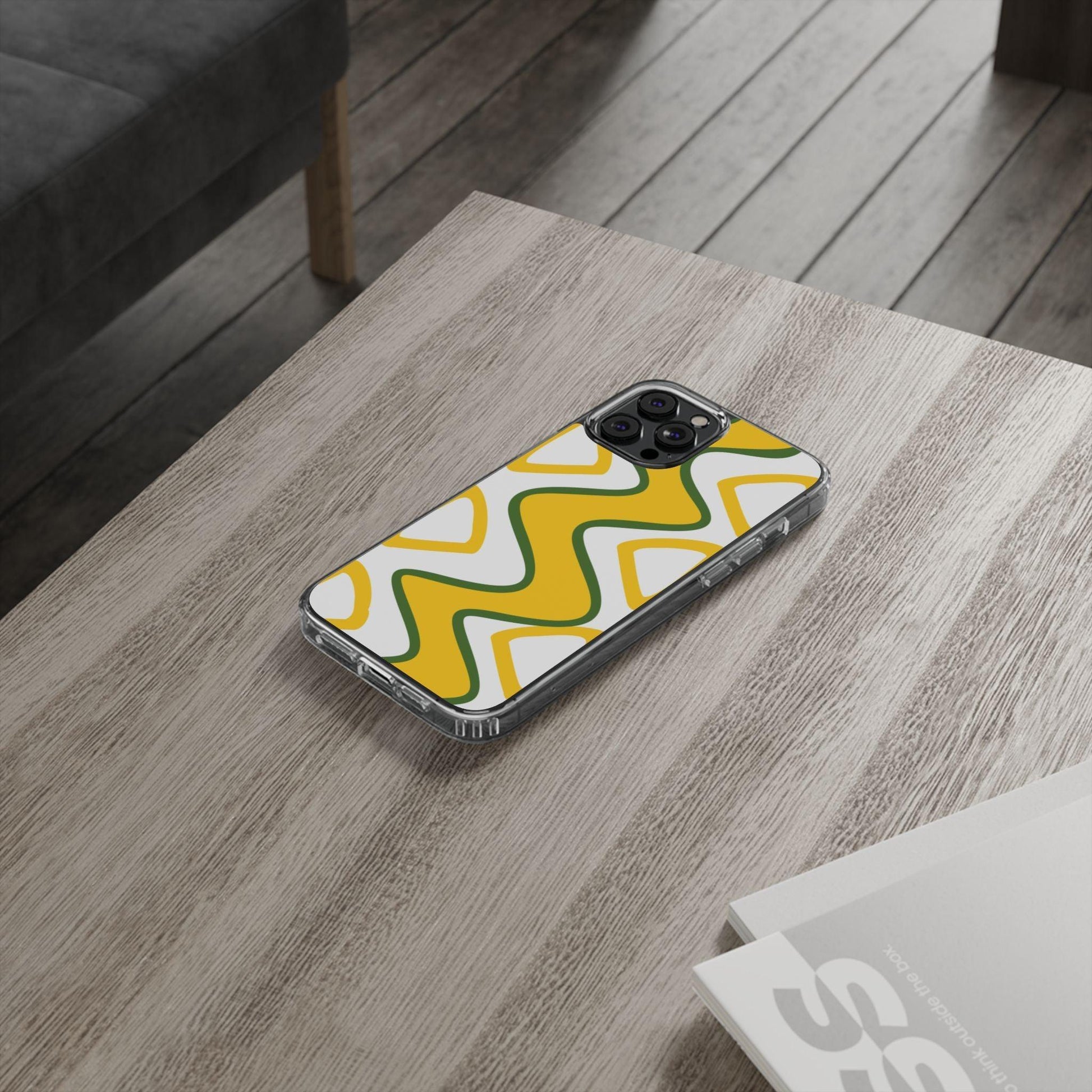 Bright Yellow Abstract With Shape Clear Cases - covers4phones