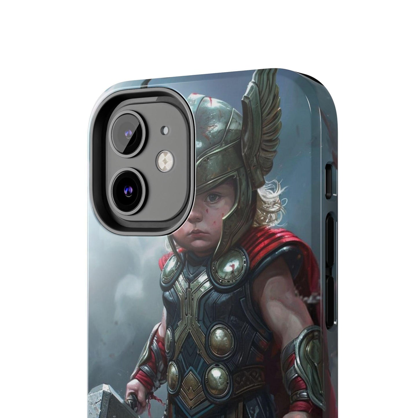 Baby Thor Superhero Printed Tough Phone Case for iPhone & Samsung Galaxy - Adorable Thunder God Design - covers4phones