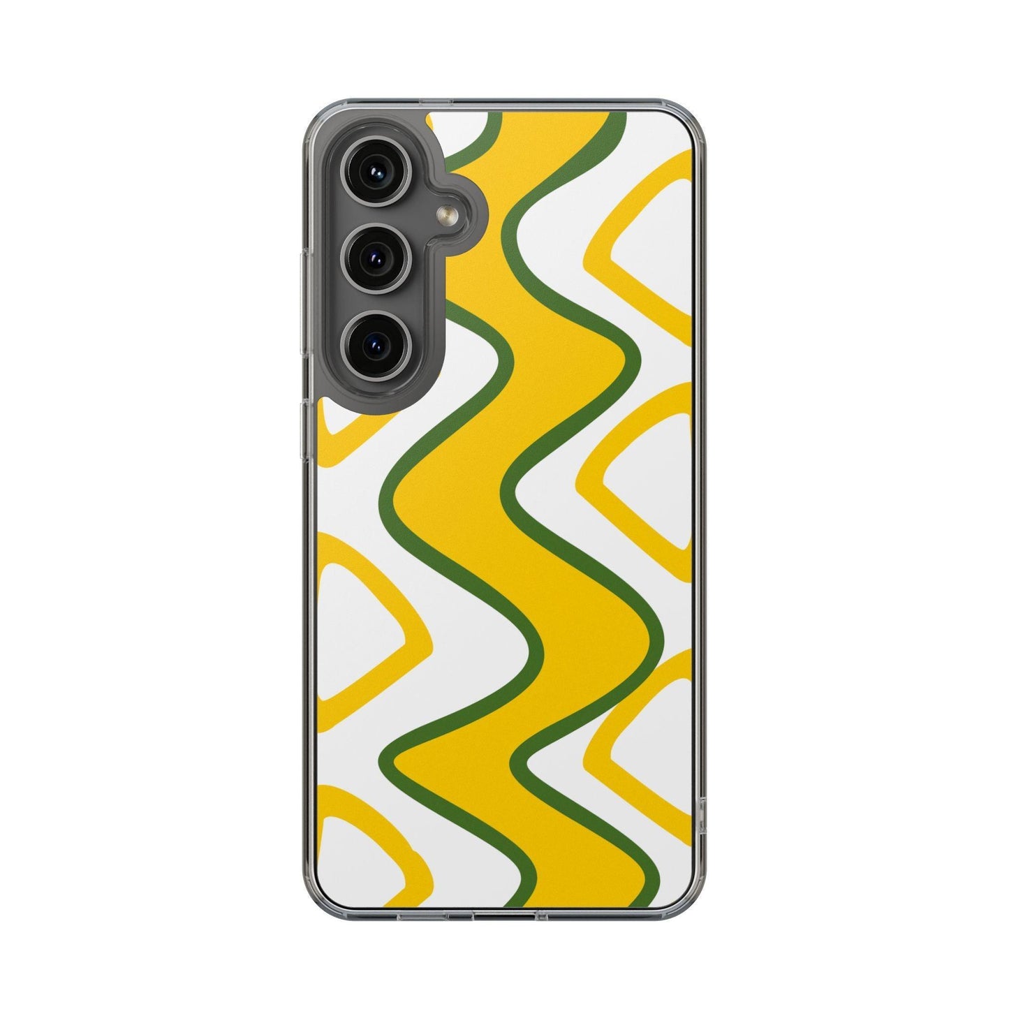 Bright Yellow Abstract With Shape Clear Cases - covers4phones
