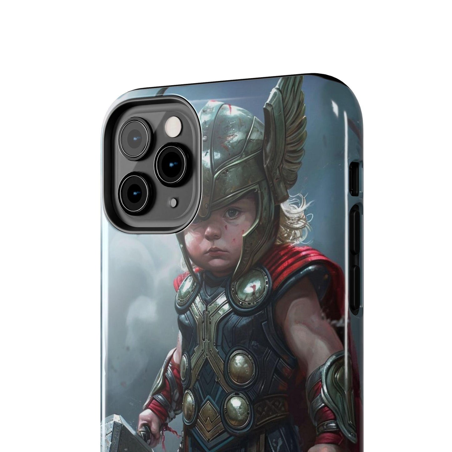 Baby Thor Superhero Printed Tough Phone Case for iPhone & Samsung Galaxy - Adorable Thunder God Design - covers4phones