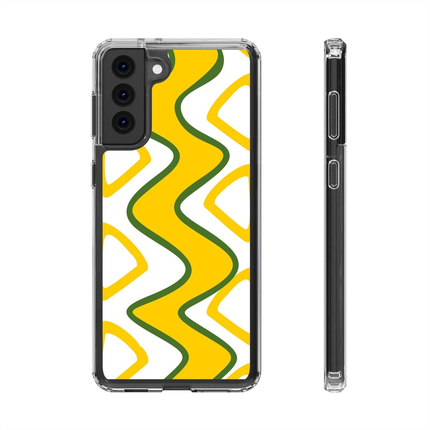 Bright Yellow Abstract With Shape Clear Cases - covers4phones