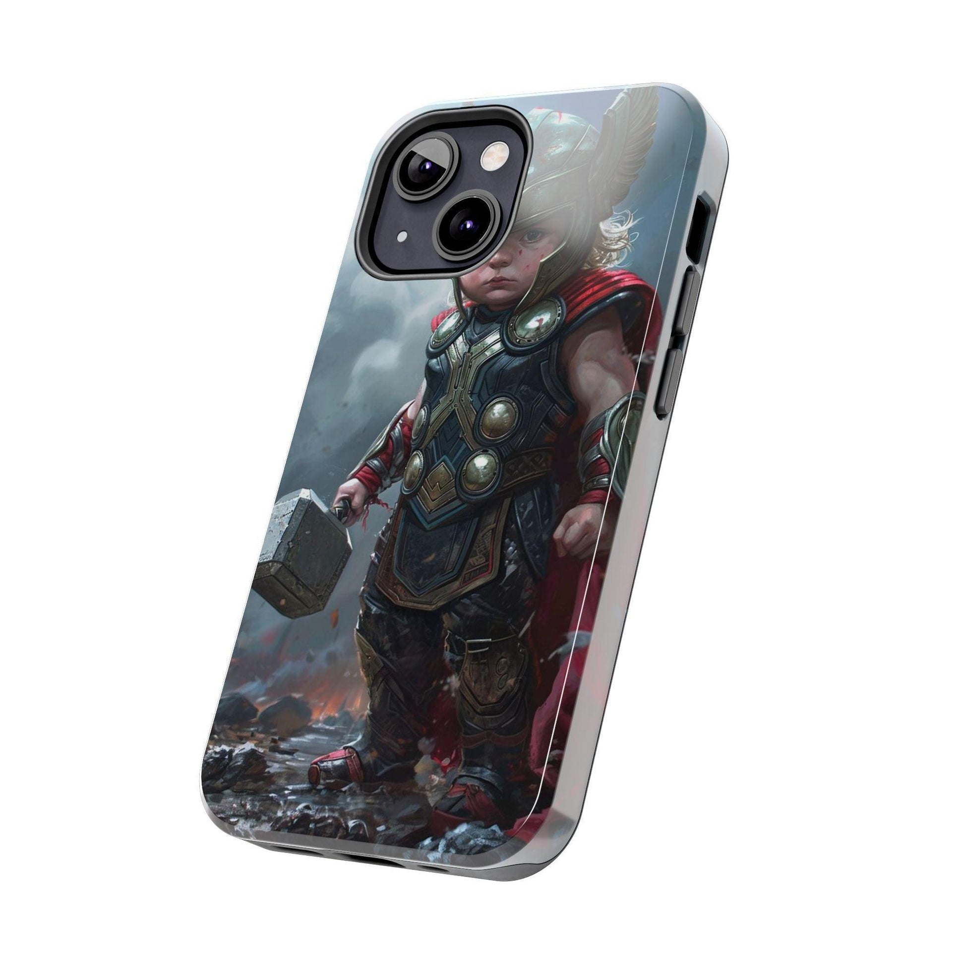 Baby Thor Superhero Printed Tough Phone Case for iPhone & Samsung Galaxy - Adorable Thunder God Design - covers4phones