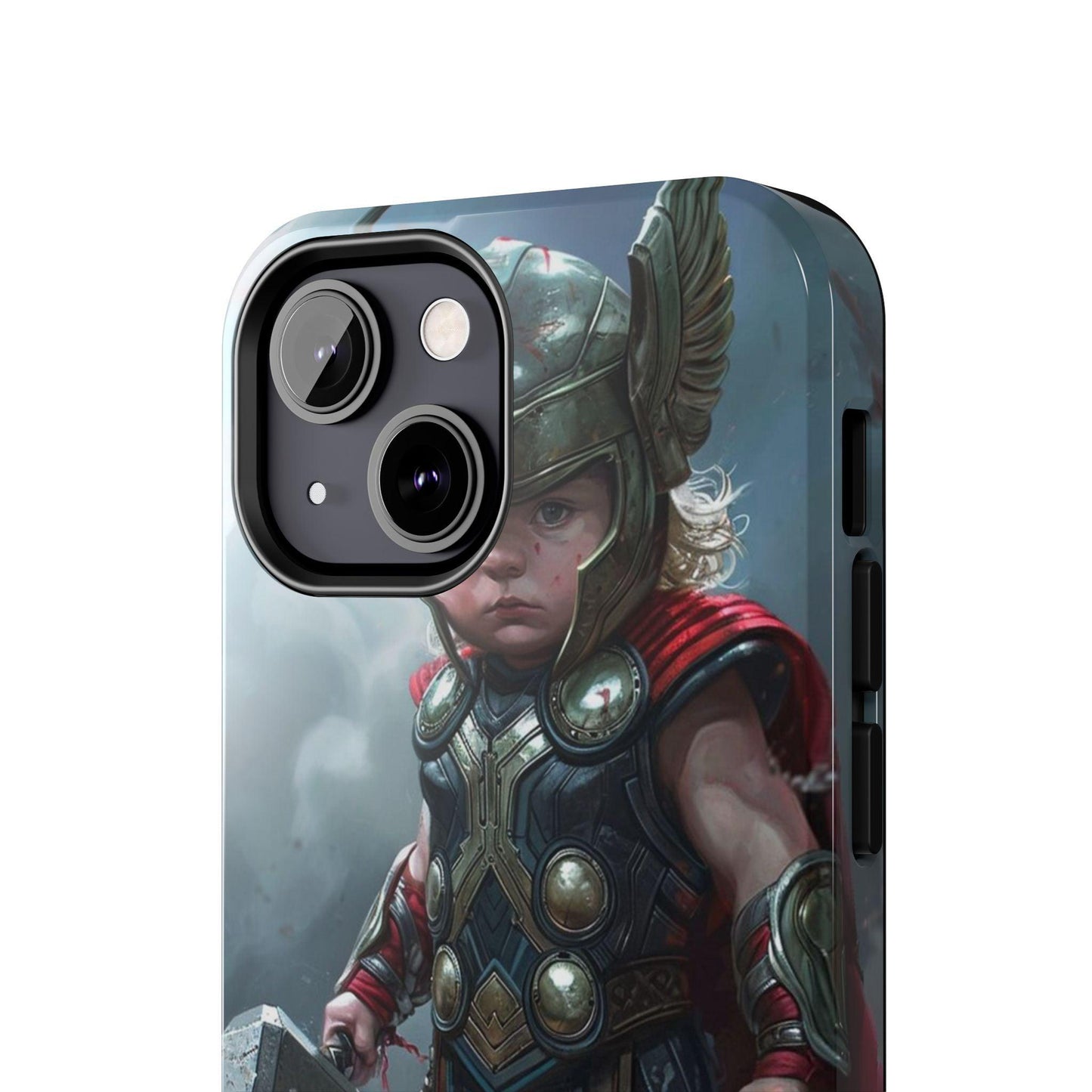 Baby Thor Superhero Printed Tough Phone Case for iPhone & Samsung Galaxy - Adorable Thunder God Design - covers4phones