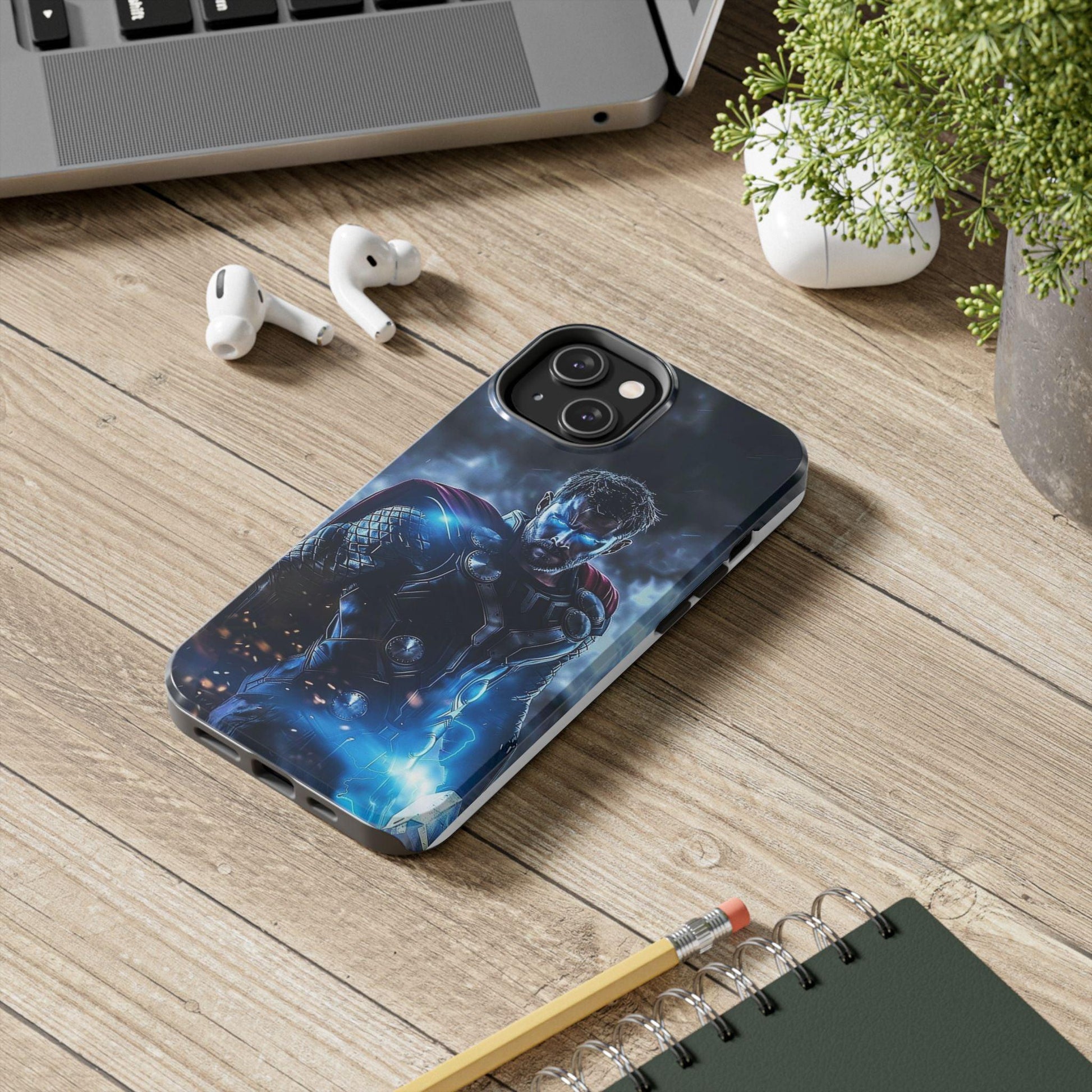 Thor, the God of Thunder in Action Printed Tough Phone Case for iPhone & Samsung Galaxy - Epic Superhero Design - covers4phones