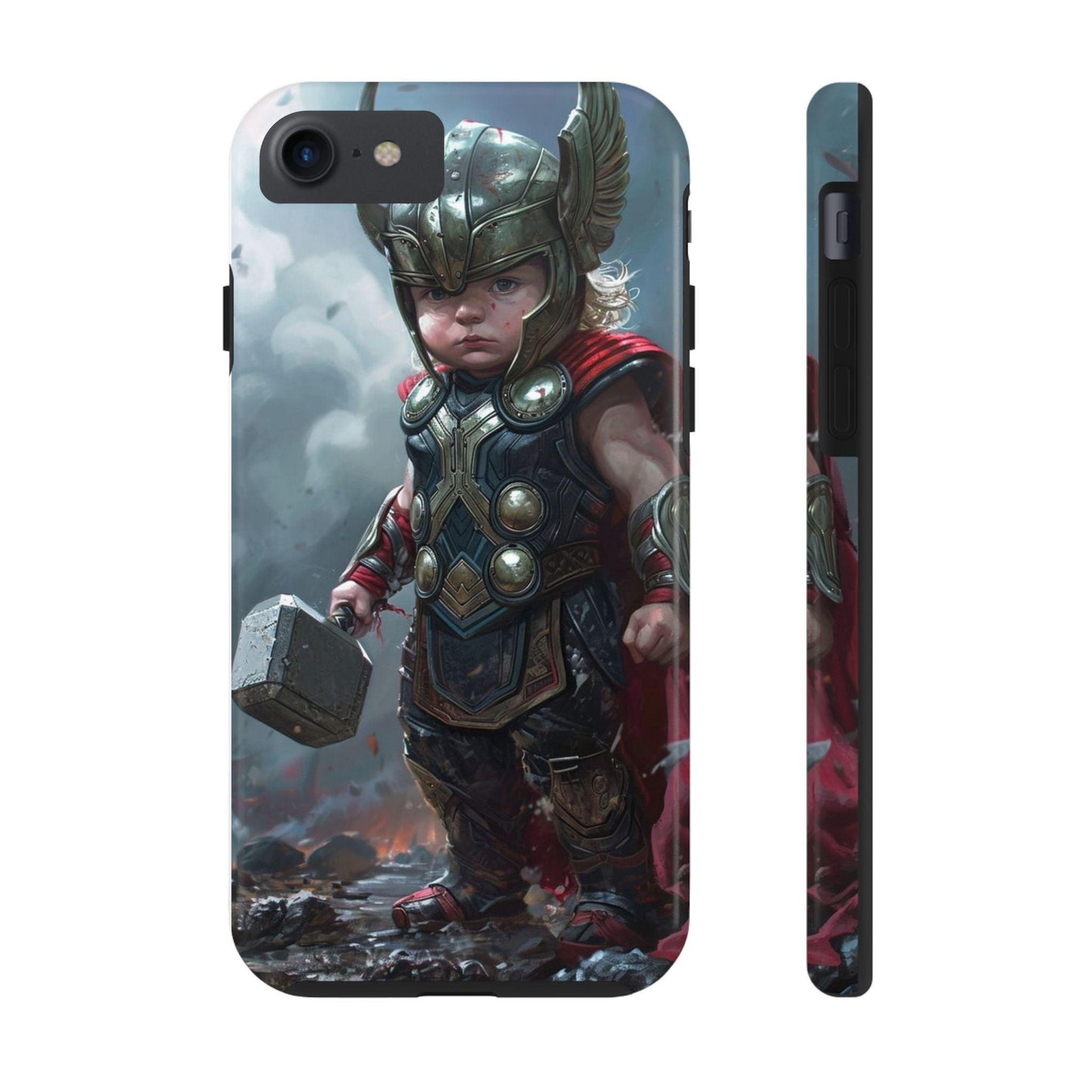 Baby Thor Superhero Printed Tough Phone Case for iPhone & Samsung Galaxy - Adorable Thunder God Design - covers4phones