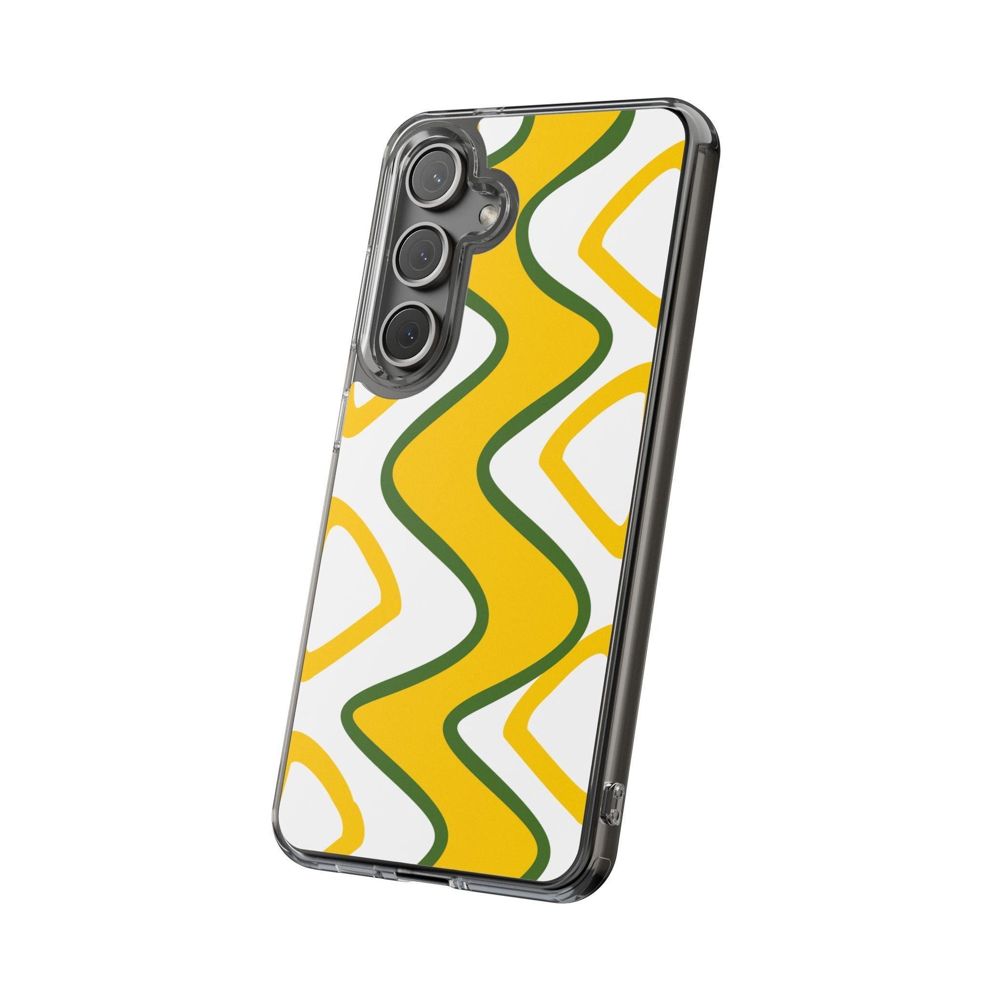 Bright Yellow Abstract With Shape Clear Cases - covers4phones