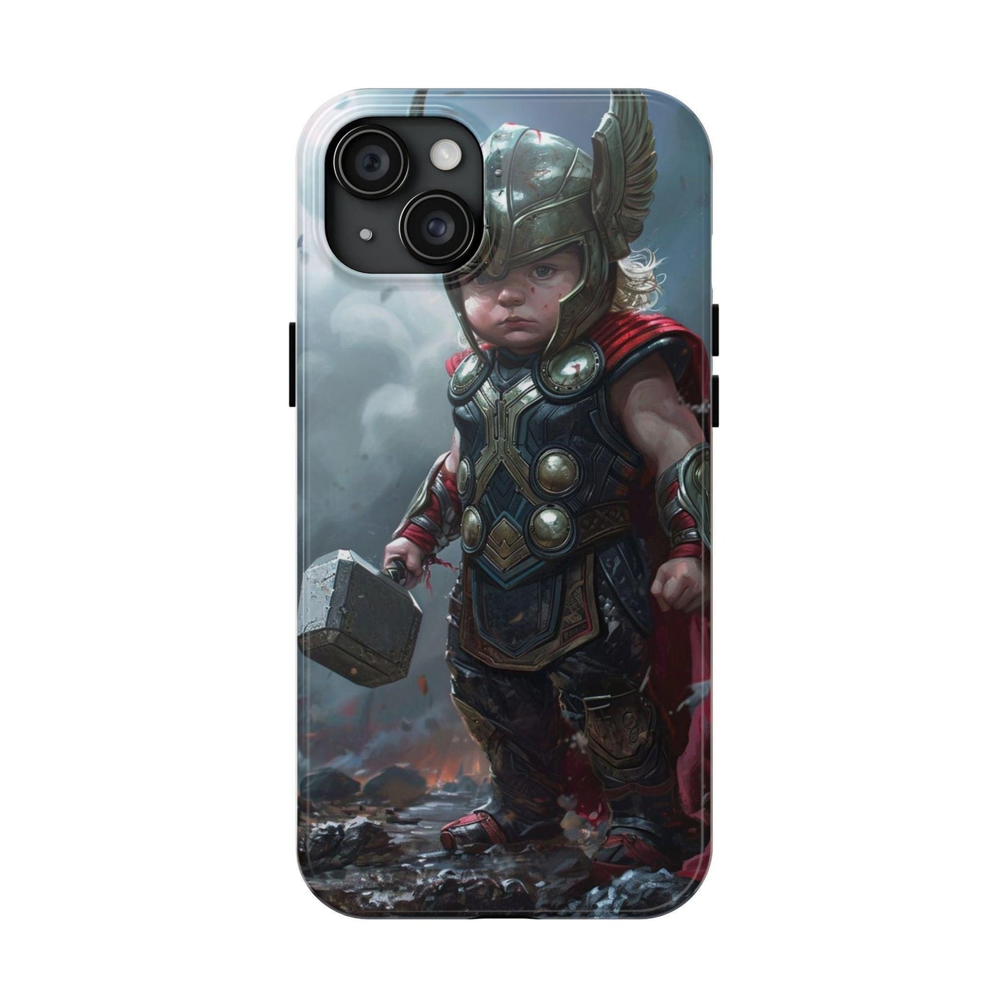 Baby Thor Superhero Printed Tough Phone Case for iPhone & Samsung Galaxy - Adorable Thunder God Design - covers4phones
