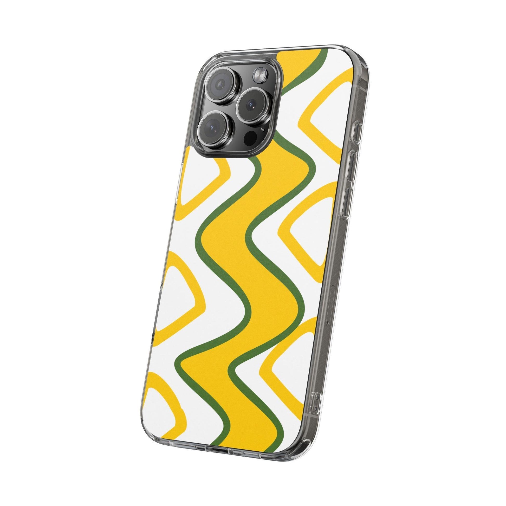 Bright Yellow Abstract With Shape Clear Cases - covers4phones