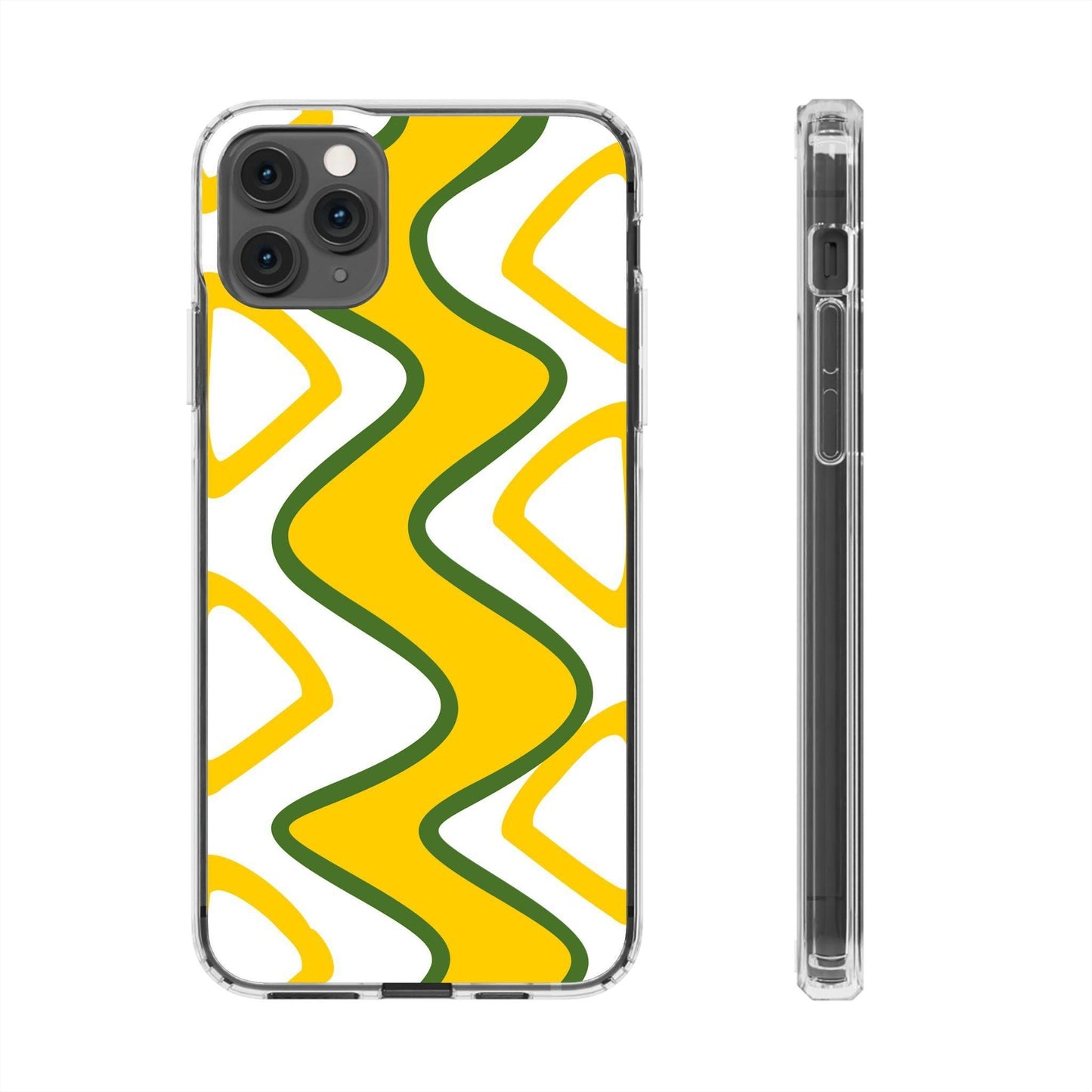 Bright Yellow Abstract With Shape Clear Cases - covers4phones