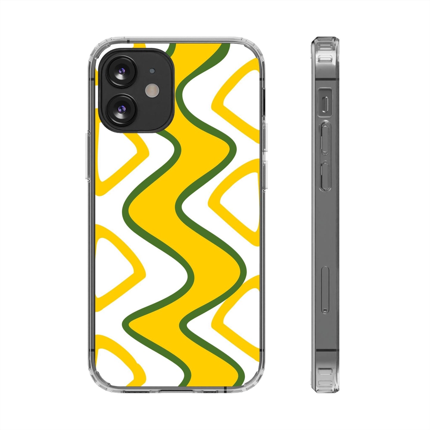 Bright Yellow Abstract With Shape Clear Cases - covers4phones