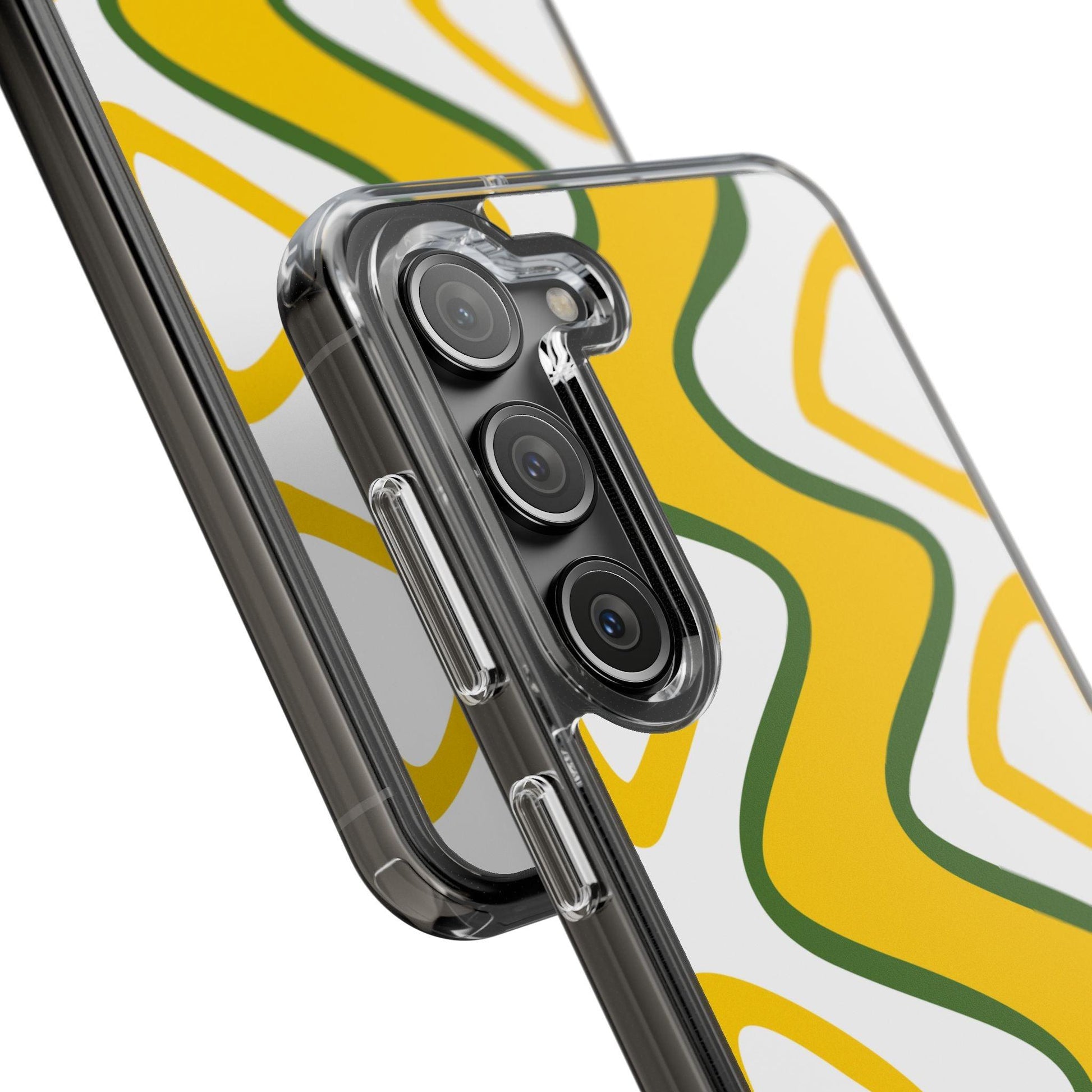 Bright Yellow Abstract With Shape Clear Cases - covers4phones