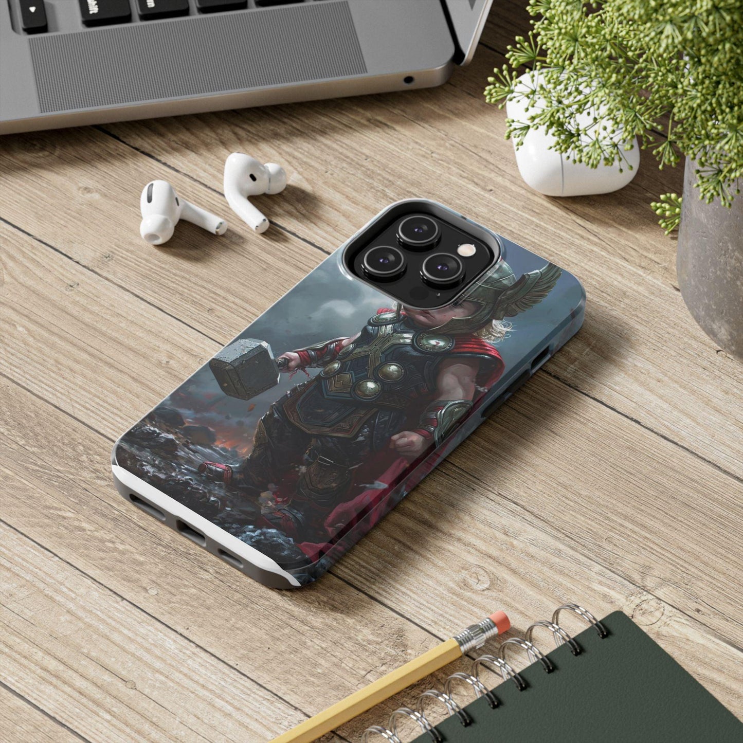 Baby Thor Superhero Printed Tough Phone Case for iPhone & Samsung Galaxy - Adorable Thunder God Design - covers4phones