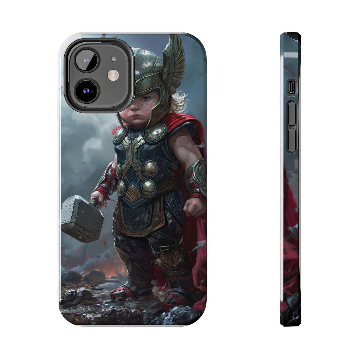 Baby Thor Superhero Printed Tough Phone Case for iPhone & Samsung Galaxy - Adorable Thunder God Design - covers4phones