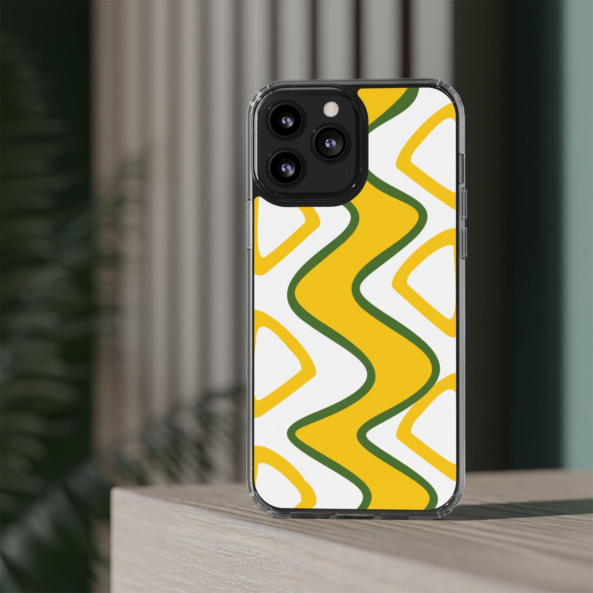 Bright Yellow Abstract With Shape Clear Cases - covers4phones