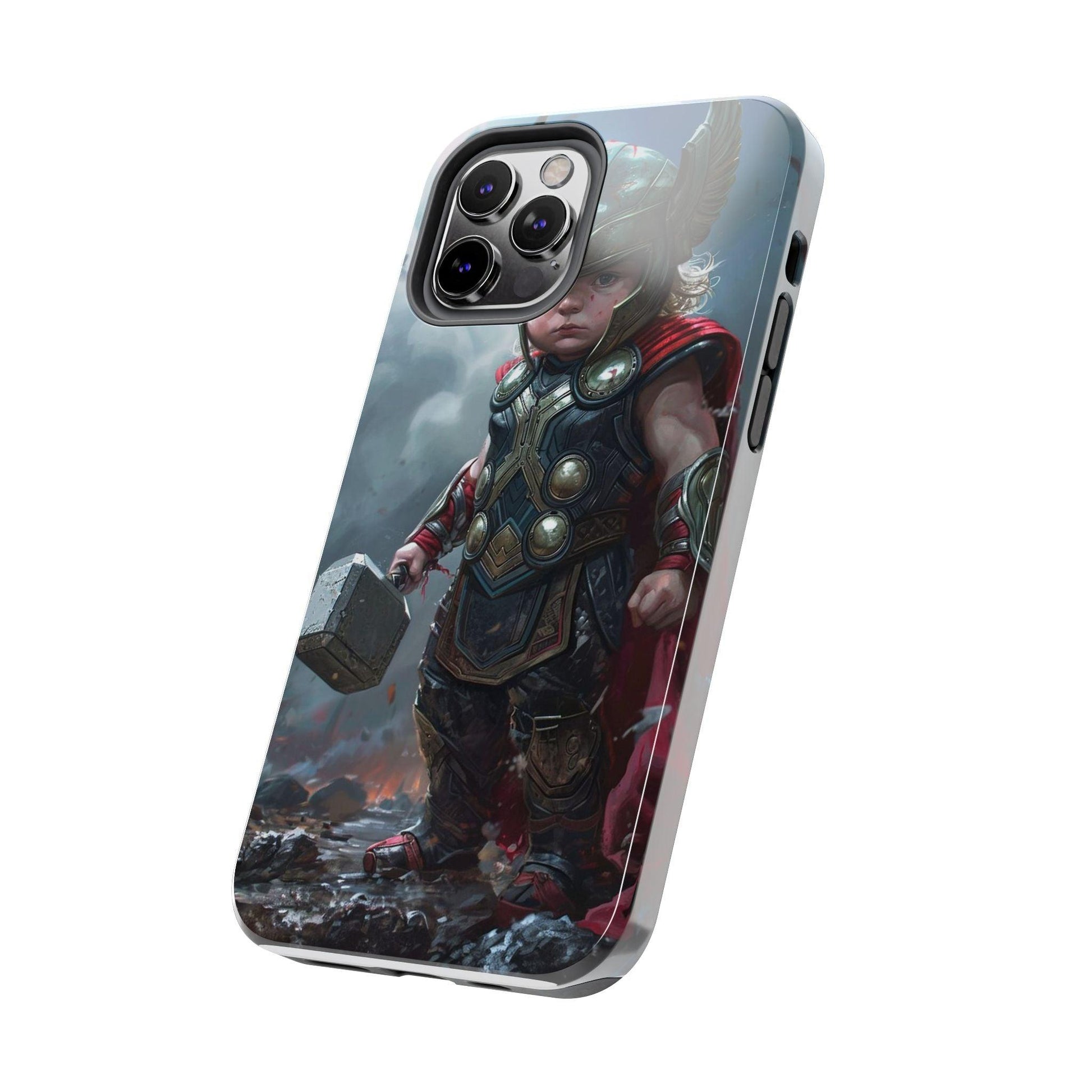 Baby Thor Superhero Printed Tough Phone Case for iPhone & Samsung Galaxy - Adorable Thunder God Design - covers4phones