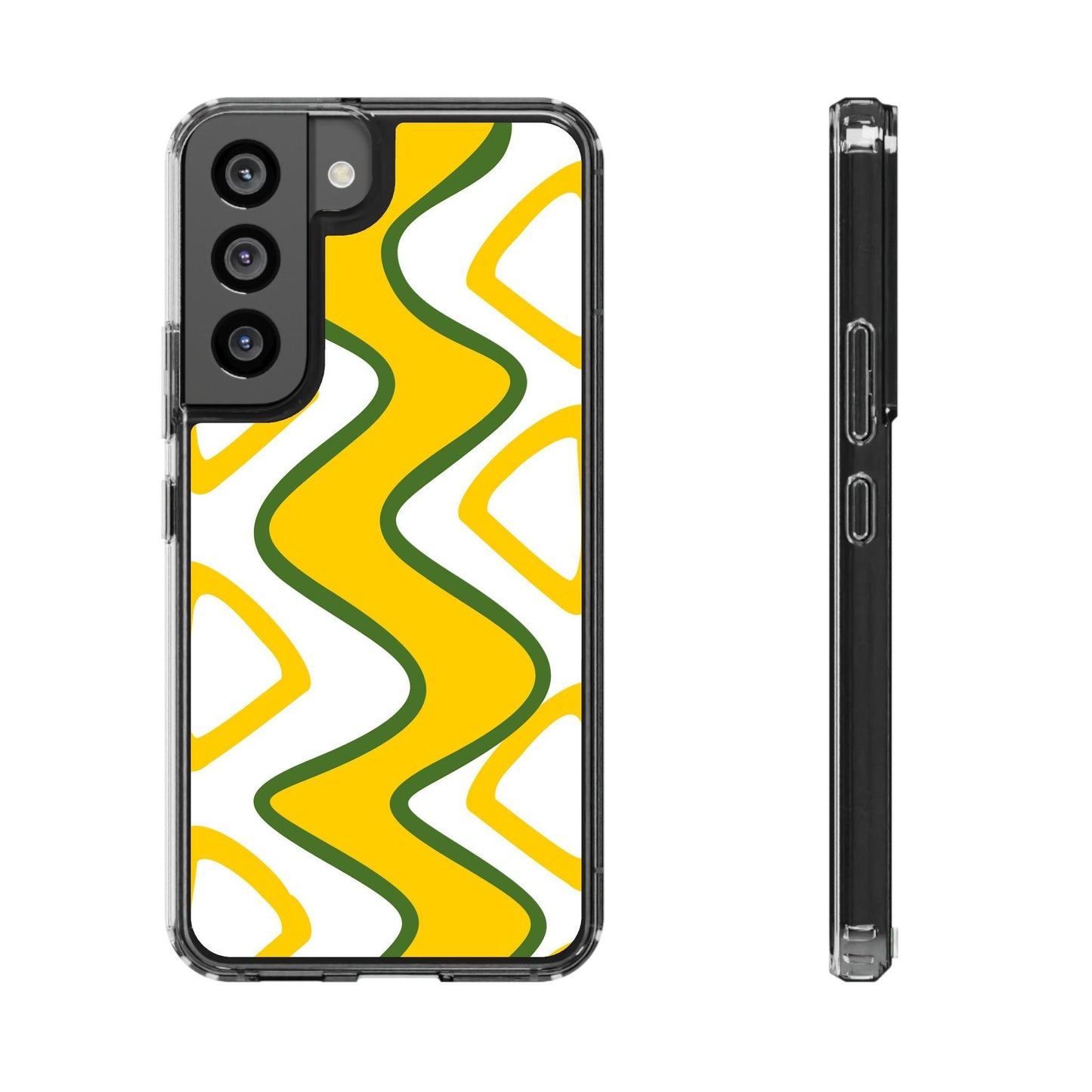 Bright Yellow Abstract With Shape Clear Cases - covers4phones