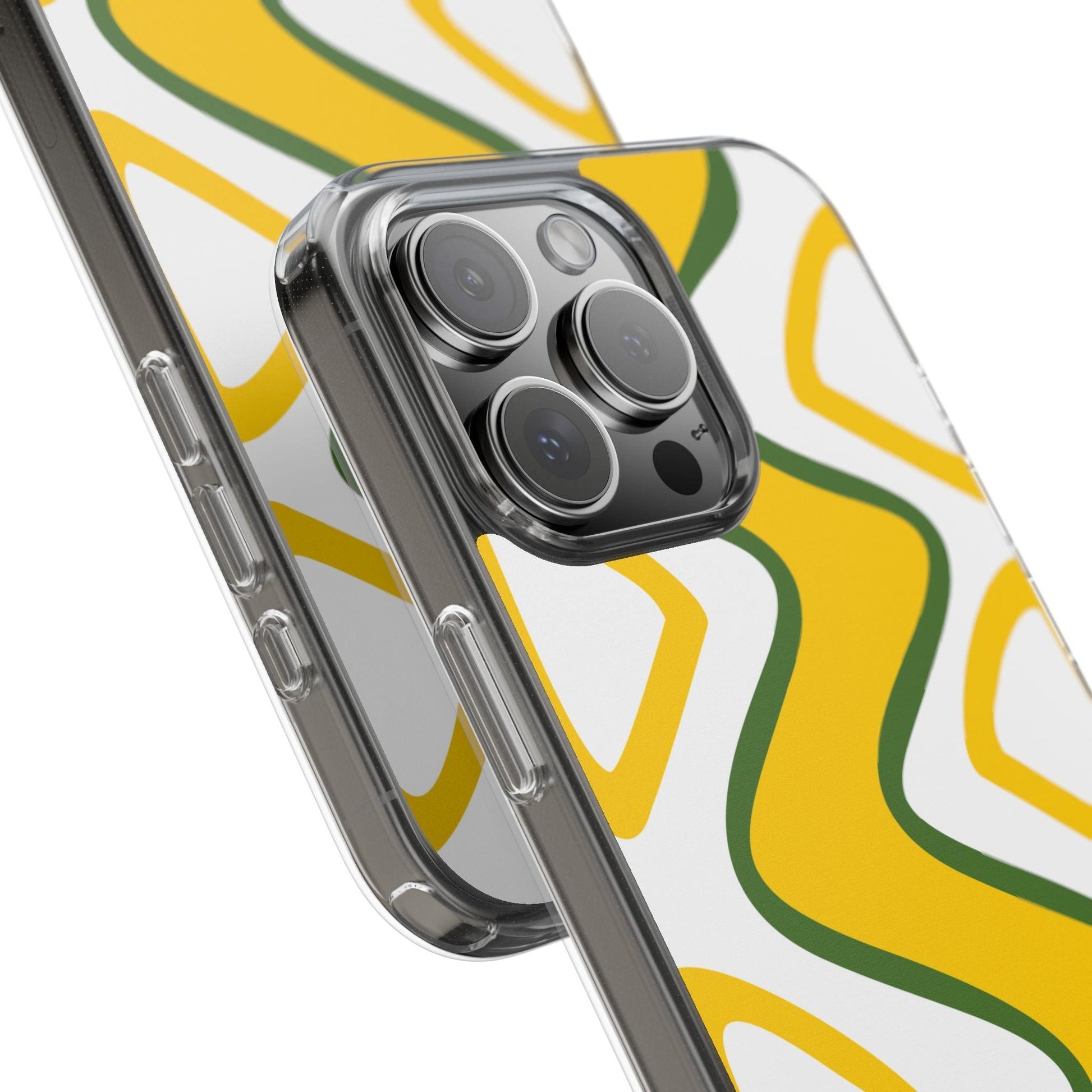 Bright Yellow Abstract With Shape Clear Cases - covers4phones