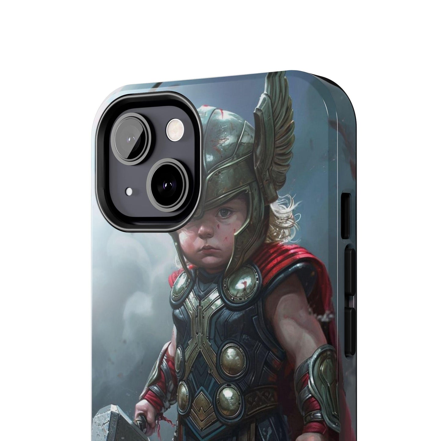 Baby Thor Superhero Printed Tough Phone Case for iPhone & Samsung Galaxy - Adorable Thunder God Design - covers4phones