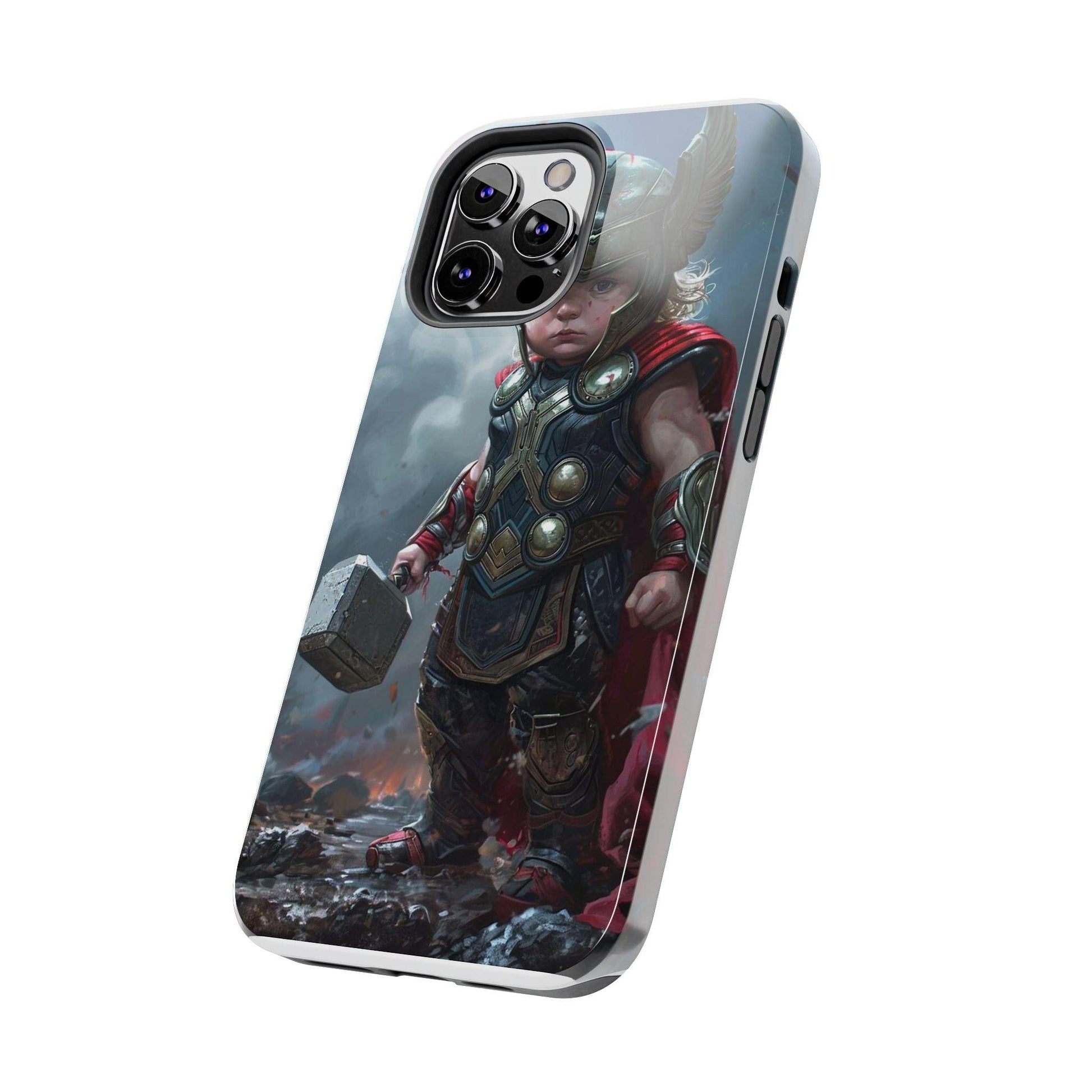 Baby Thor Superhero Printed Tough Phone Case for iPhone & Samsung Galaxy - Adorable Thunder God Design - covers4phones