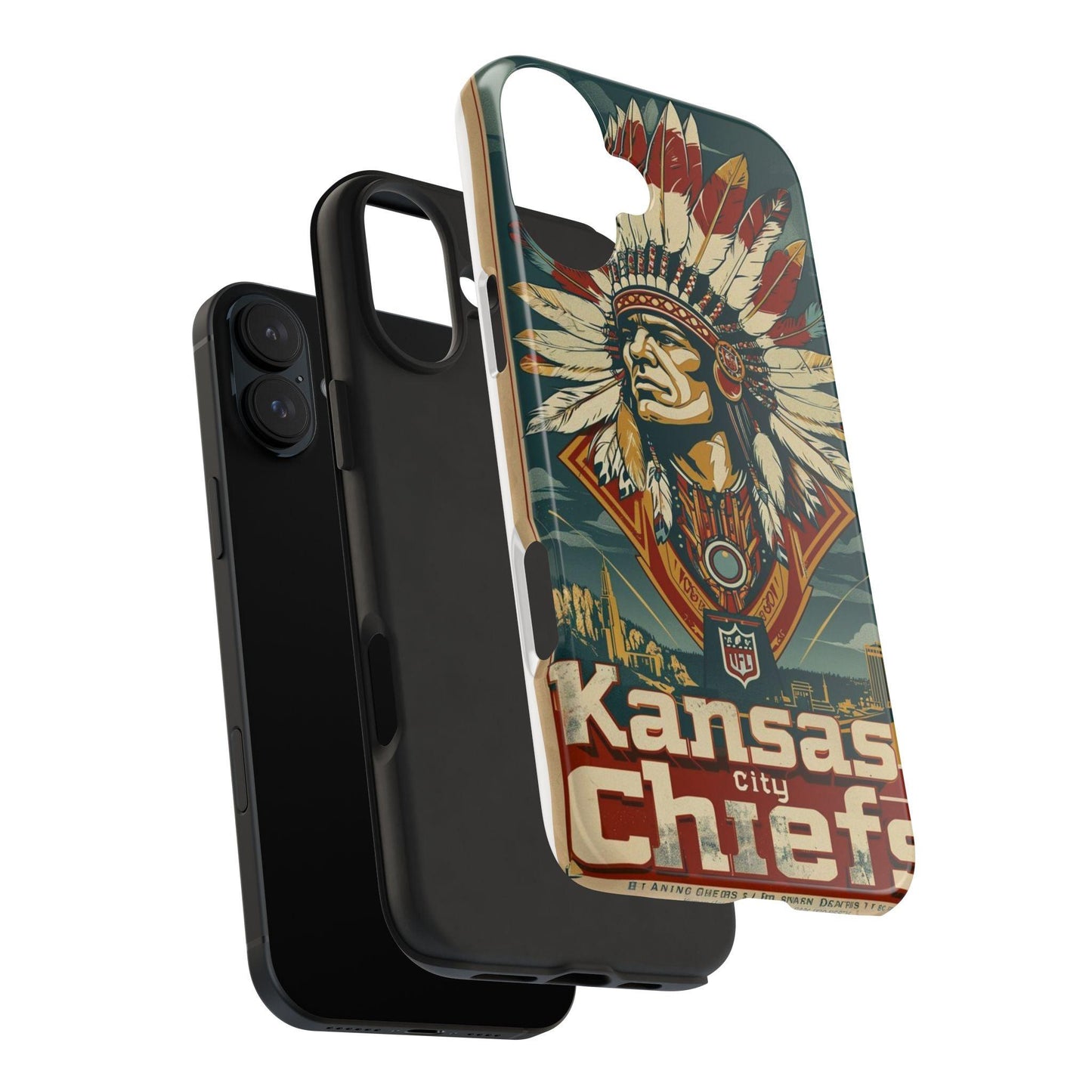 NFL Kansas City Chiefs Poster Printed Tough Phone Case for iPhone & Samsung Galaxy - Bold Chiefs Design - covers4phones