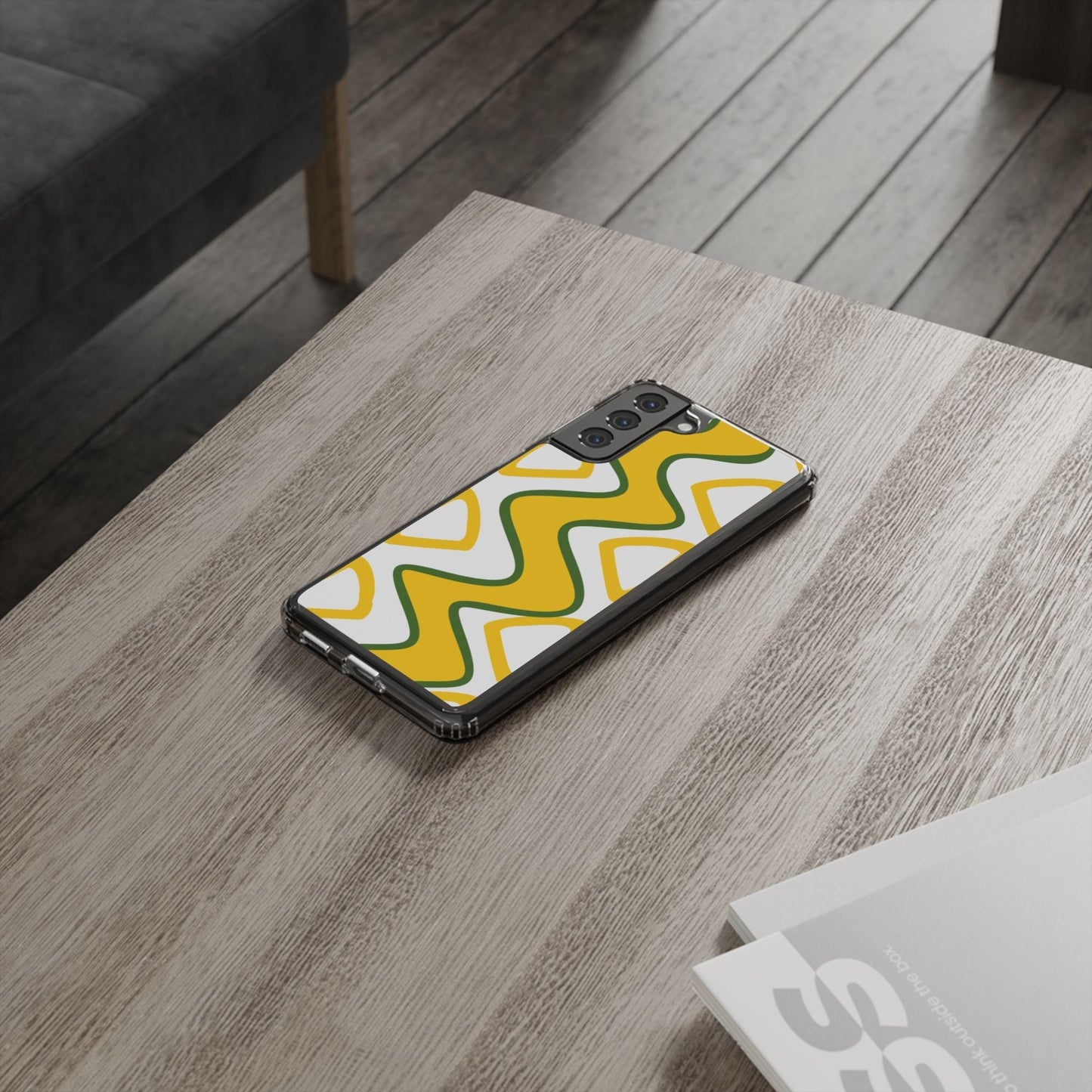 Bright Yellow Abstract With Shape Clear Cases - covers4phones