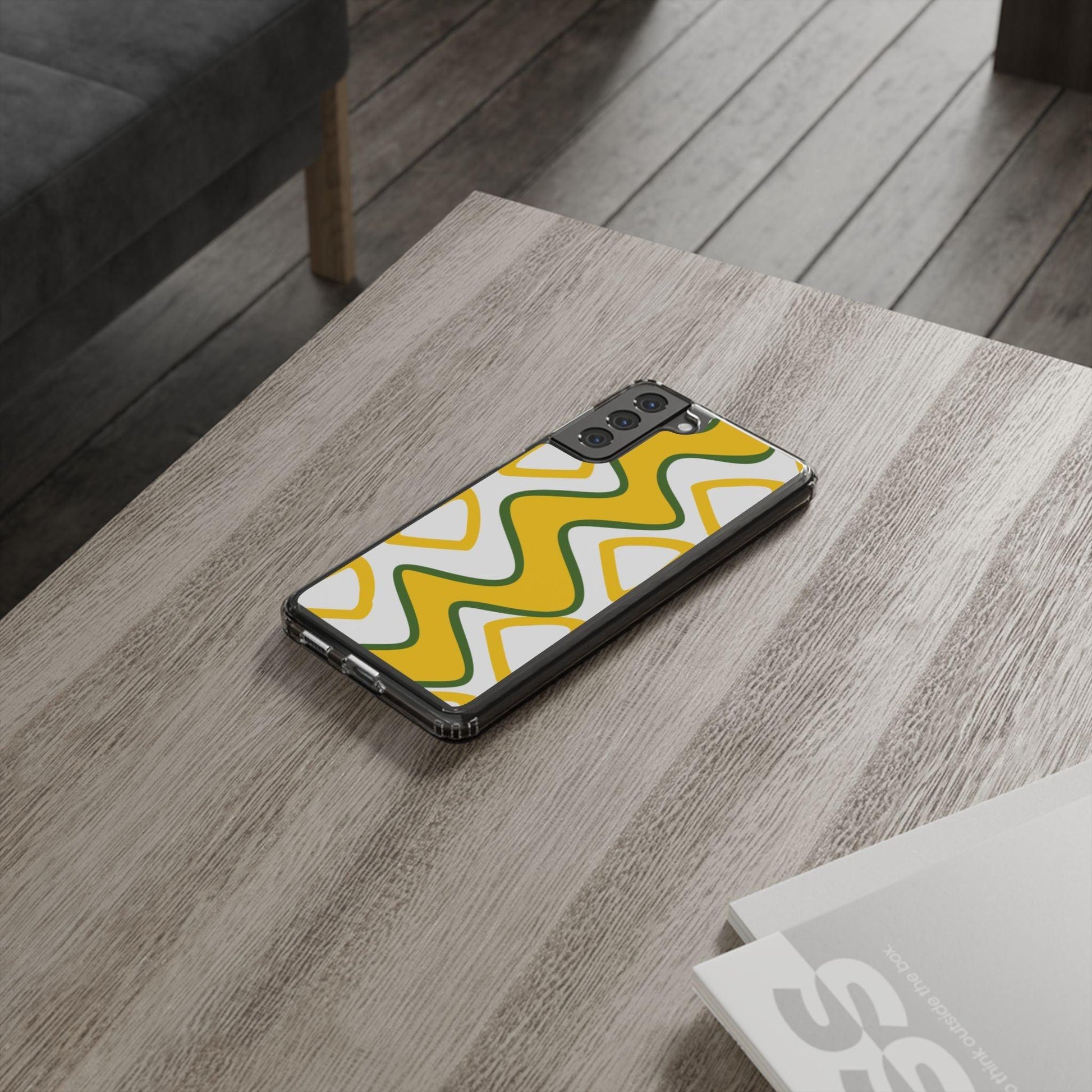 Bright Yellow Abstract With Shape Clear Cases - covers4phones