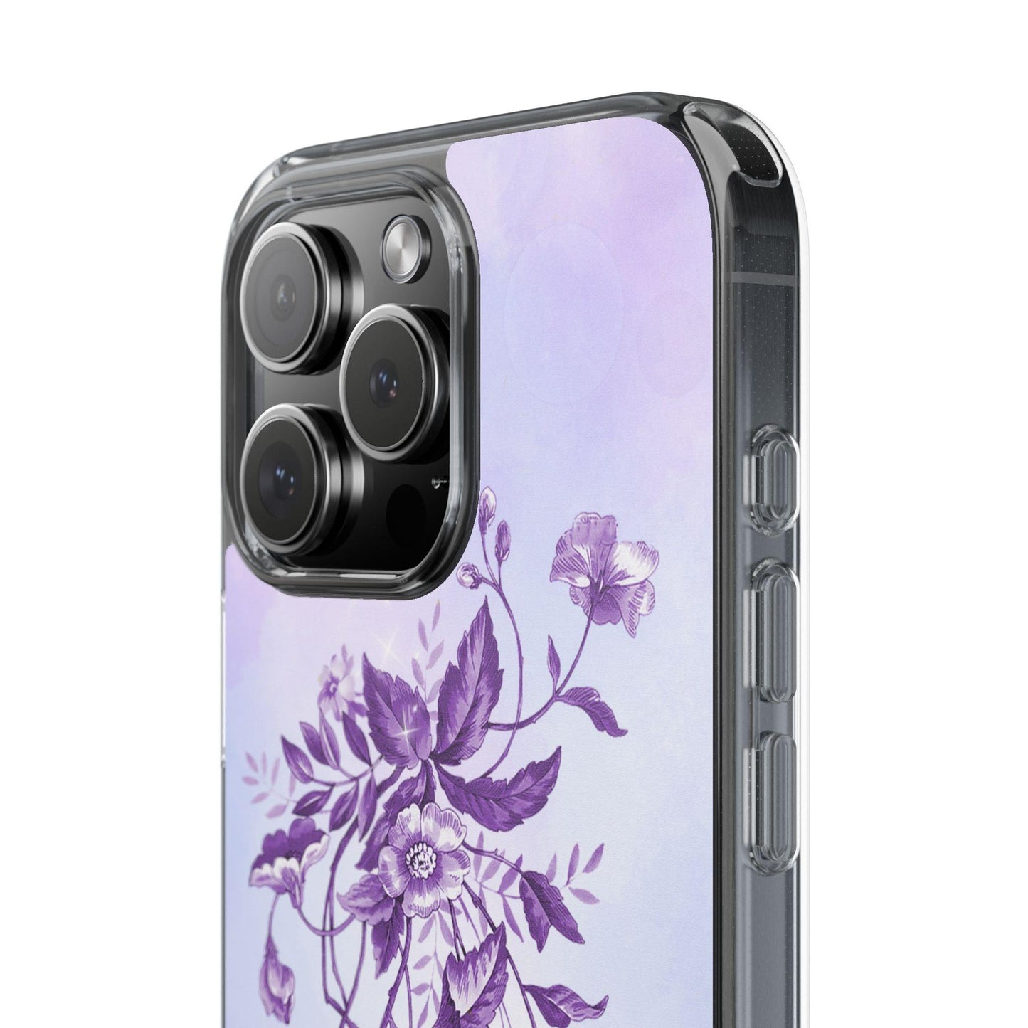 Floral design In Purple Clear Cases - covers4phones