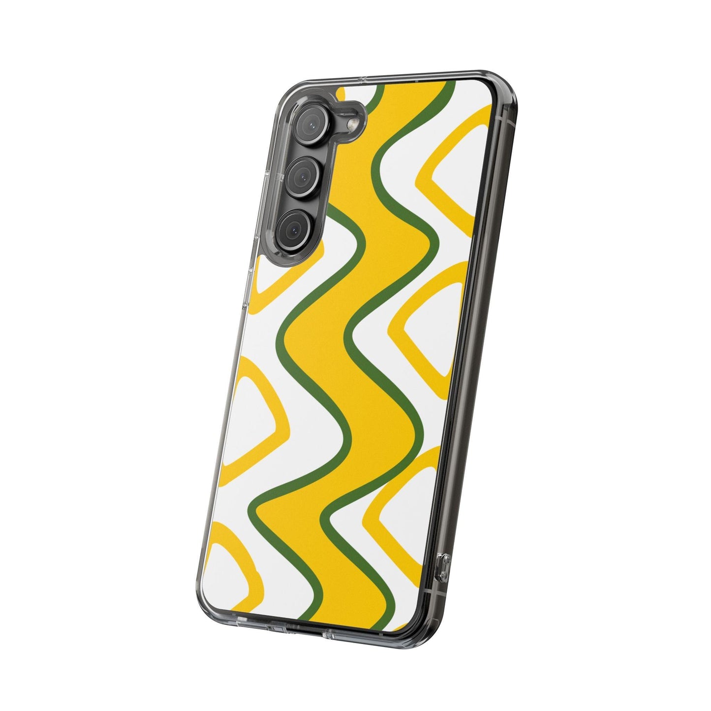 Bright Yellow Abstract With Shape Clear Cases - covers4phones