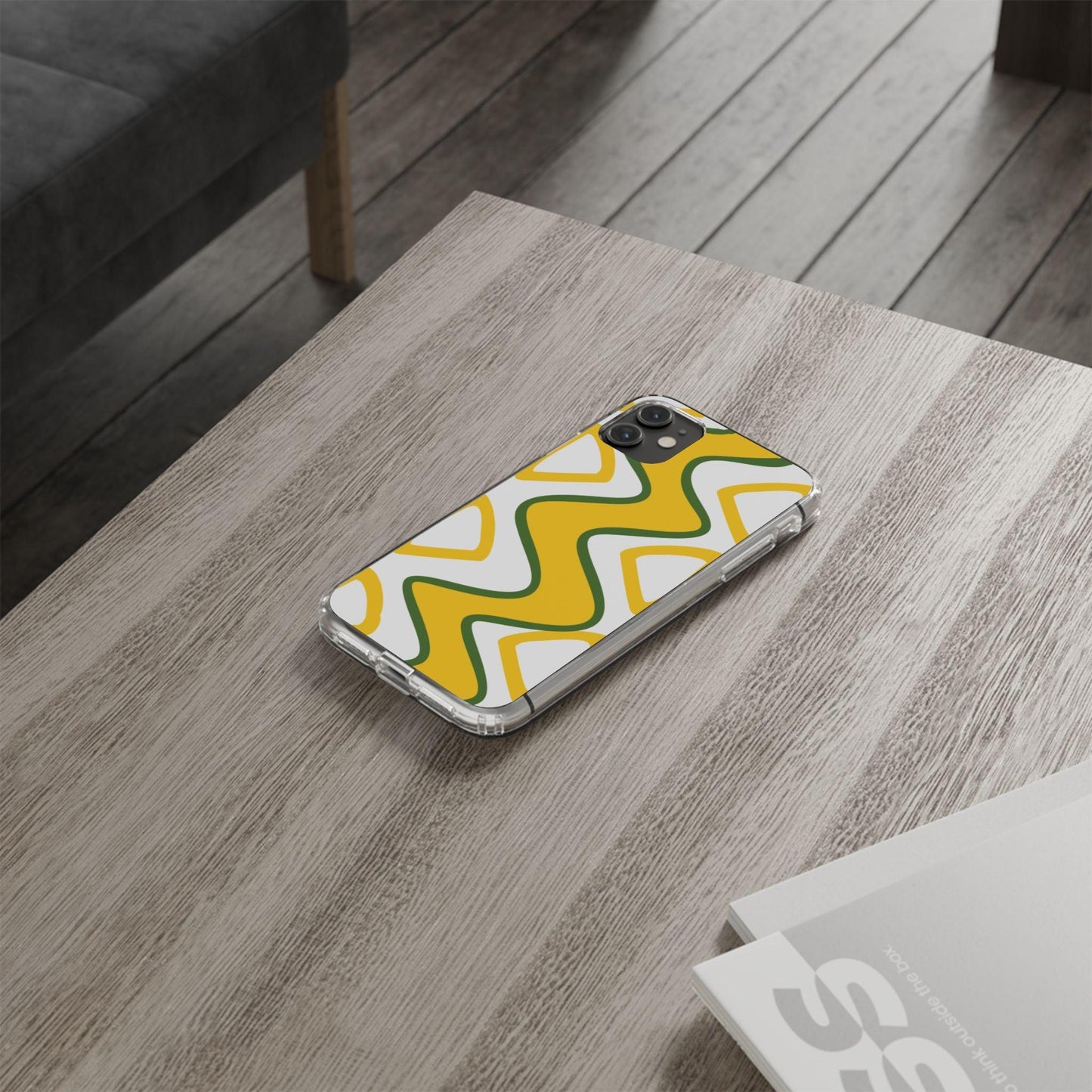 Bright Yellow Abstract With Shape Clear Cases - covers4phones