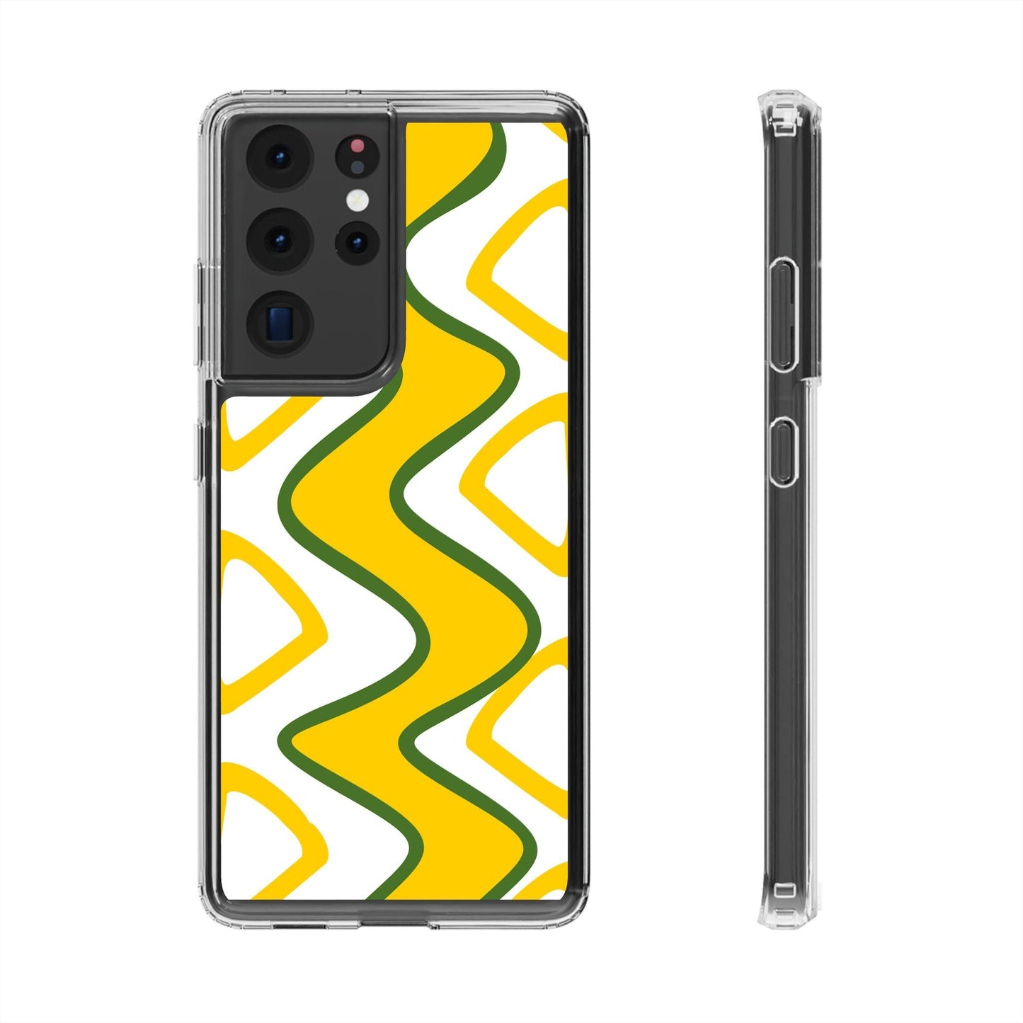 Bright Yellow Abstract With Shape Clear Cases - covers4phones